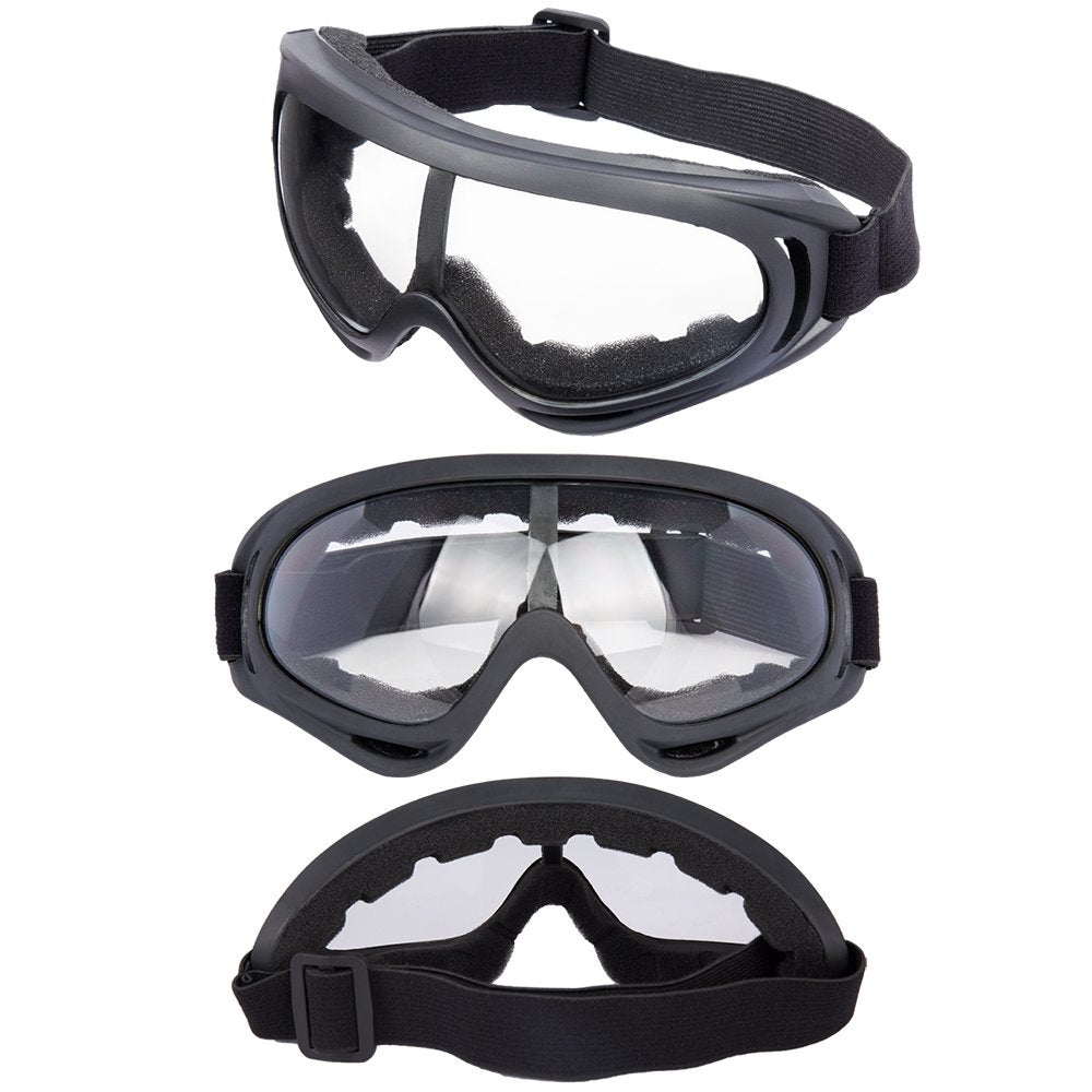 Ljdj Motorcycle Goggles - Glasses Set Of 2 Yellow Clear Lenses Dirt Bike Atv Motocross Anti-Uv Adjustable Riding Off Road Racing