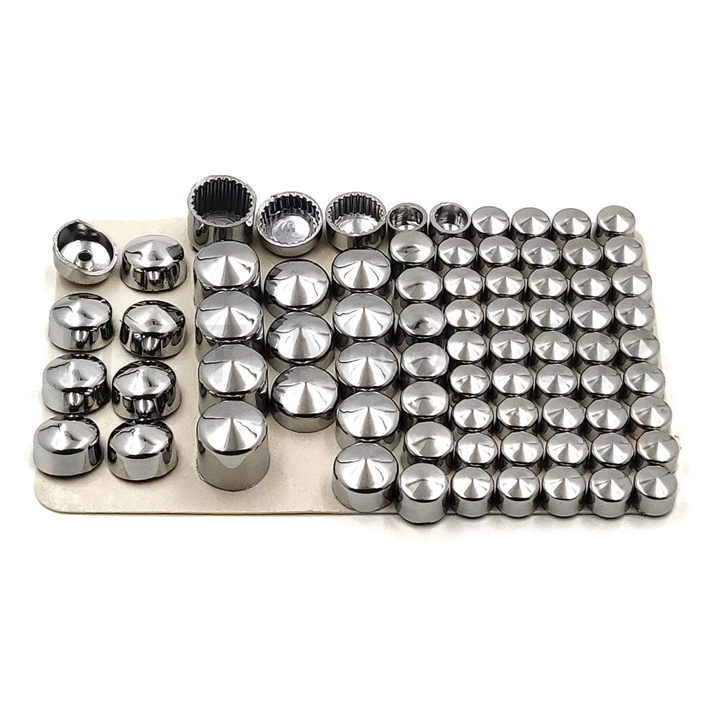 Httmt Mt247-003-Cd Chrome Bolts Toppers Caps Compatible With 1991-2012 Harley Davidson Dyna Glide Twin Cam
