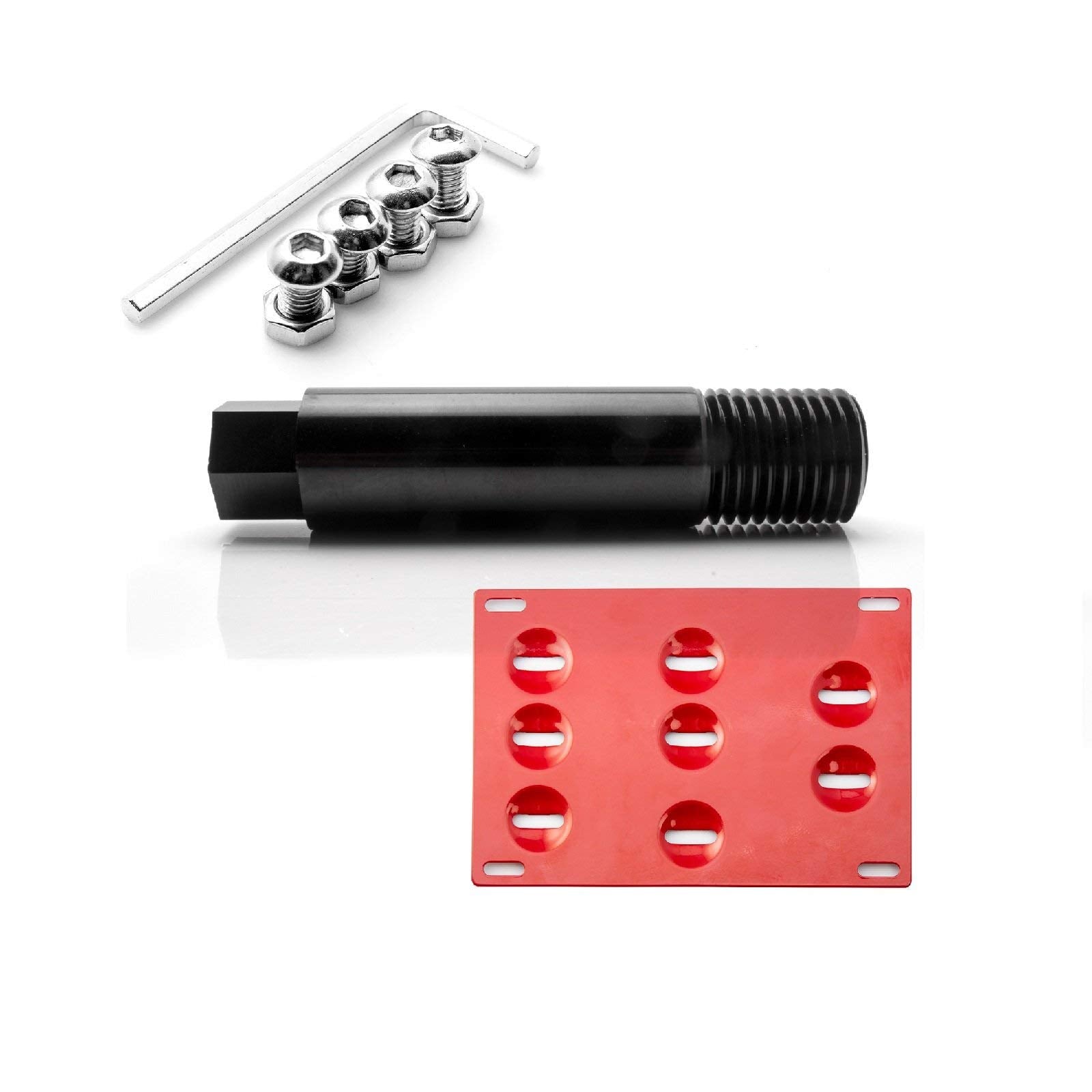 Xotic Tech Tow Hook License Plate Screw On Mount Bracket Compatible With Kia Stinger 2018-Up (Red)