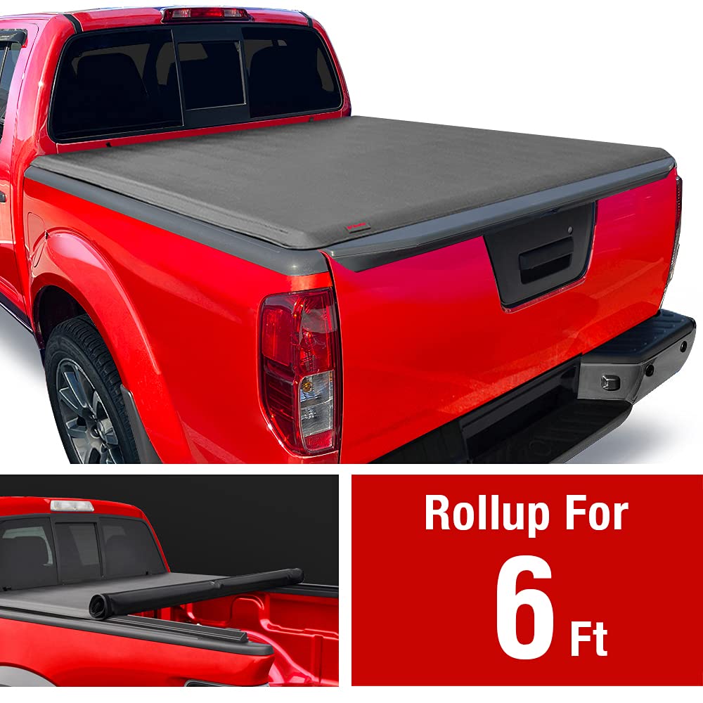Maxmate Soft Roll-Up Truck Bed Tonneau Cover Compatible With 2022-2025 Nissan Frontier | 6' (73'') Bed | Tcn169058