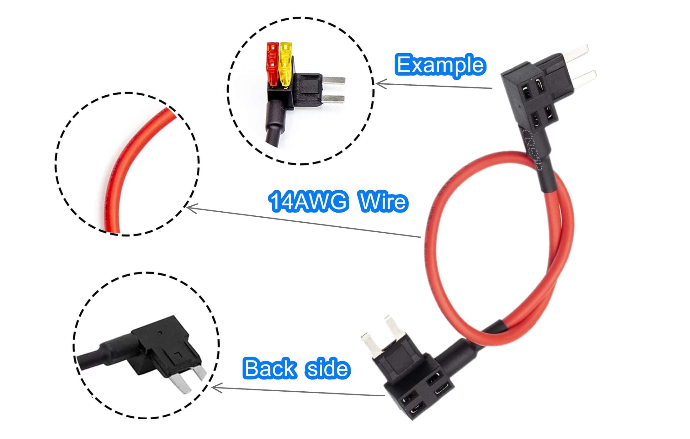 XYWZV TIPM Bypass Cable - Fuel Pump Relay Adapter, 14AWG Wire, Compatible with Dodge Ram 1500/2500/3500, Jeep, Chrysler, VW