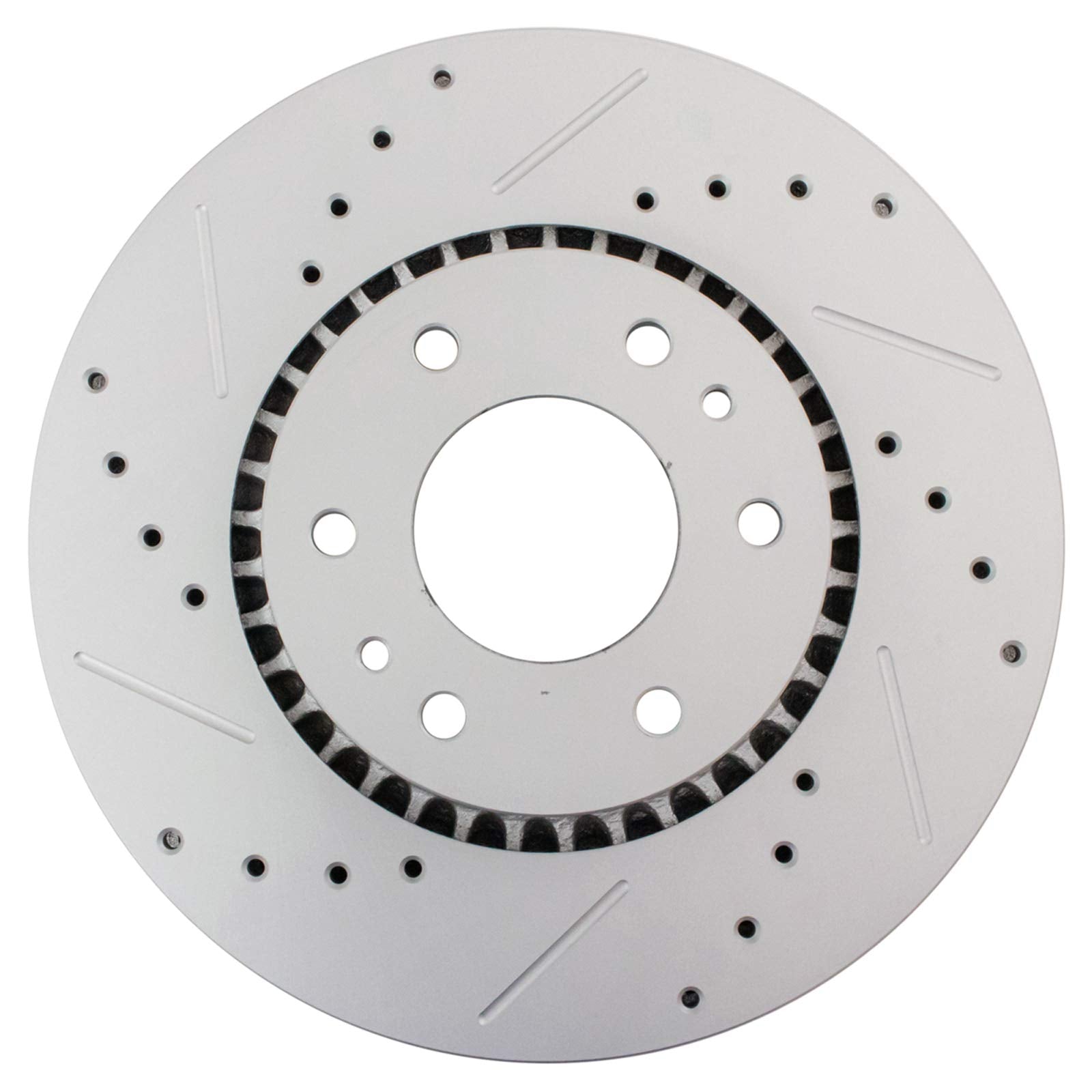 Trq Front Performance Brake Rotor Drilled Slotted Pair Set For 9-7X / Ascender/Envoy/Envoy Xl/Envoy Xuv/Rainier/Ssr/Trailblazer/