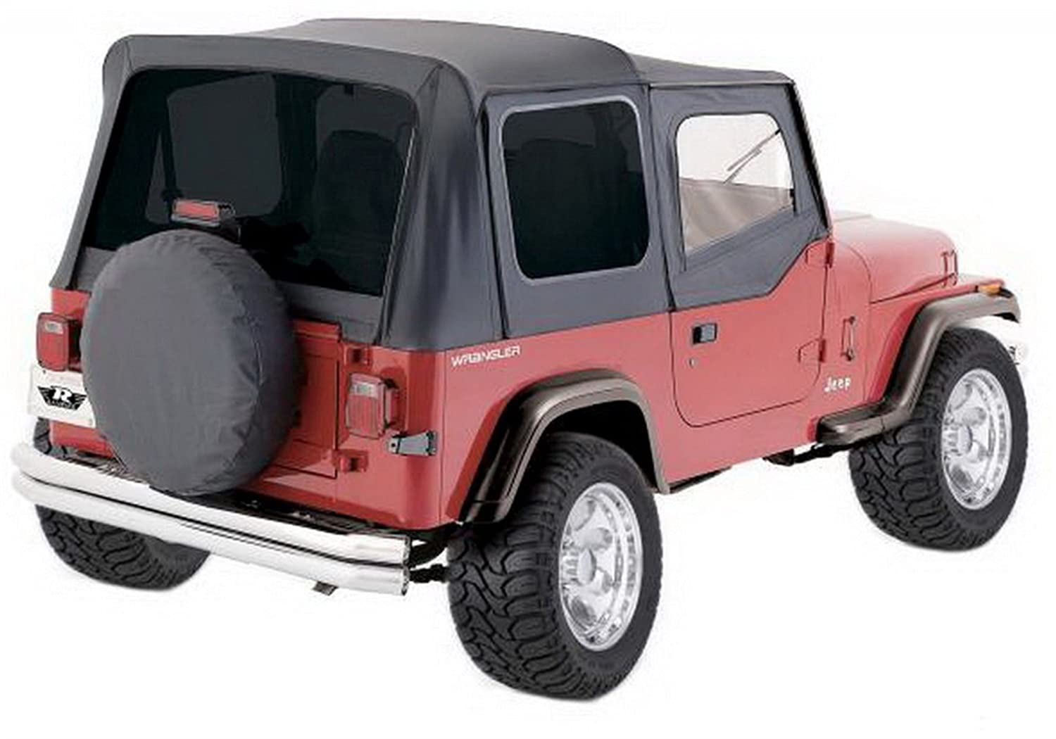 Rampage Products Large Spare Tire Cover For 30''-32'' Tire | Black Denim, Vinyl | 773215 | 1999-2024 Universal Fit