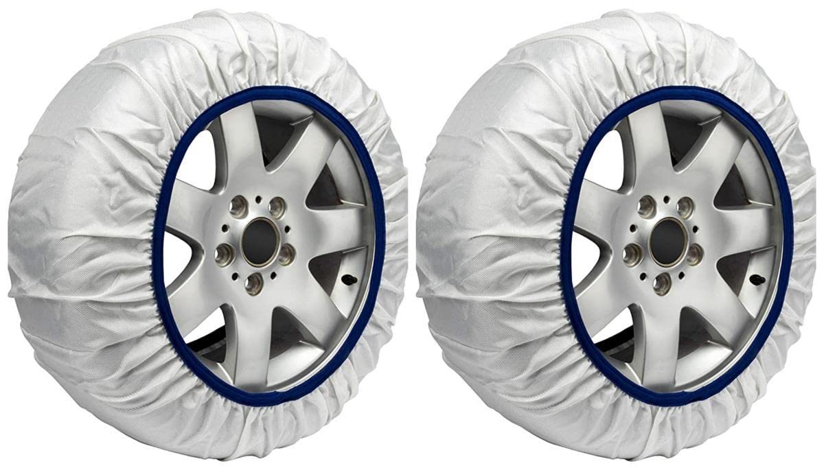 Carall Snow Socks For Car, White Color, Size M, Textile Snow Chains, Easy Assembly In 2 Minutes, Approved En 16662-1 (White, M)