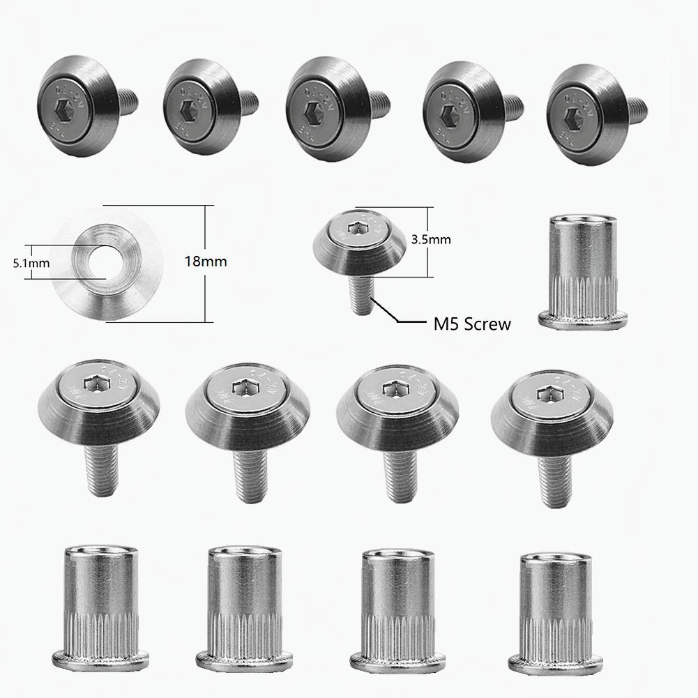 STETION Stainless Steel Fender Bumper Washer Bolt Kit M5x20mm - 25 Pcs Engine Bay Dress Up Fasteners for Widebody Installation