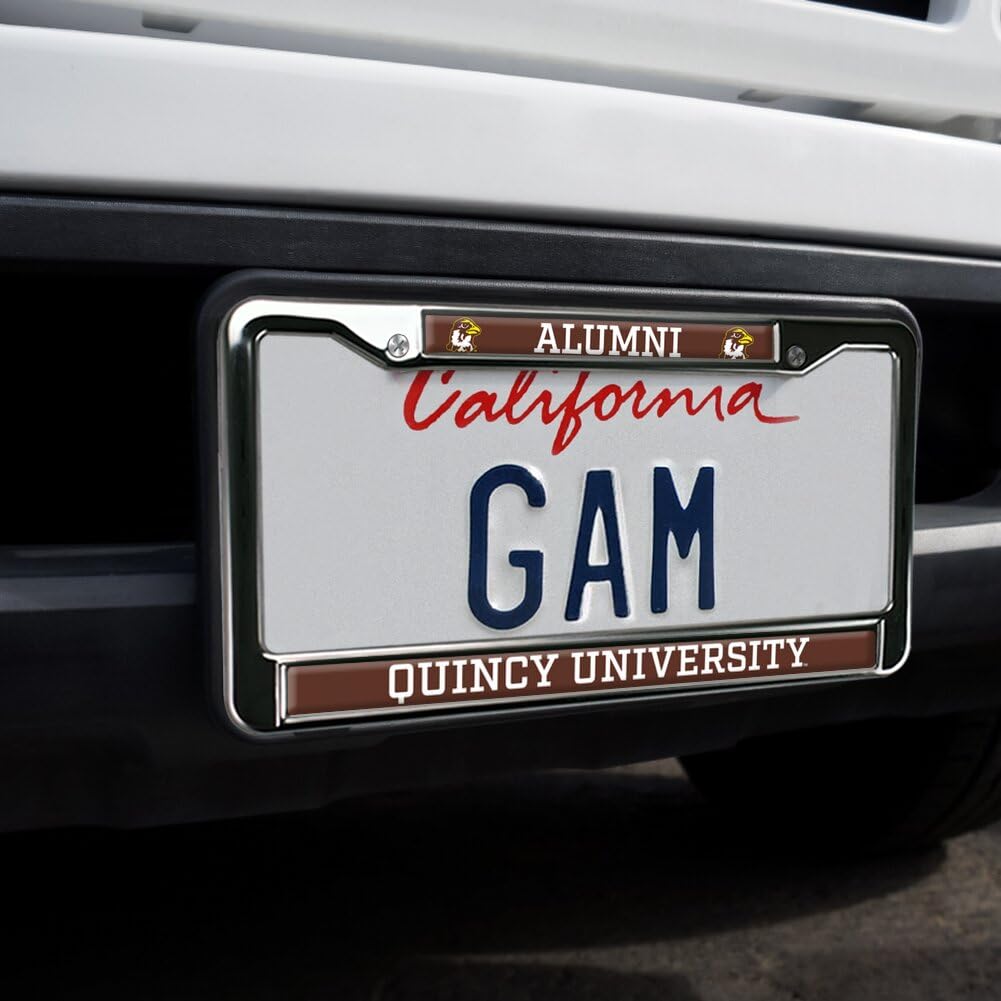 Quincy University Alumni Full Size Standard License Plate Metal Frame