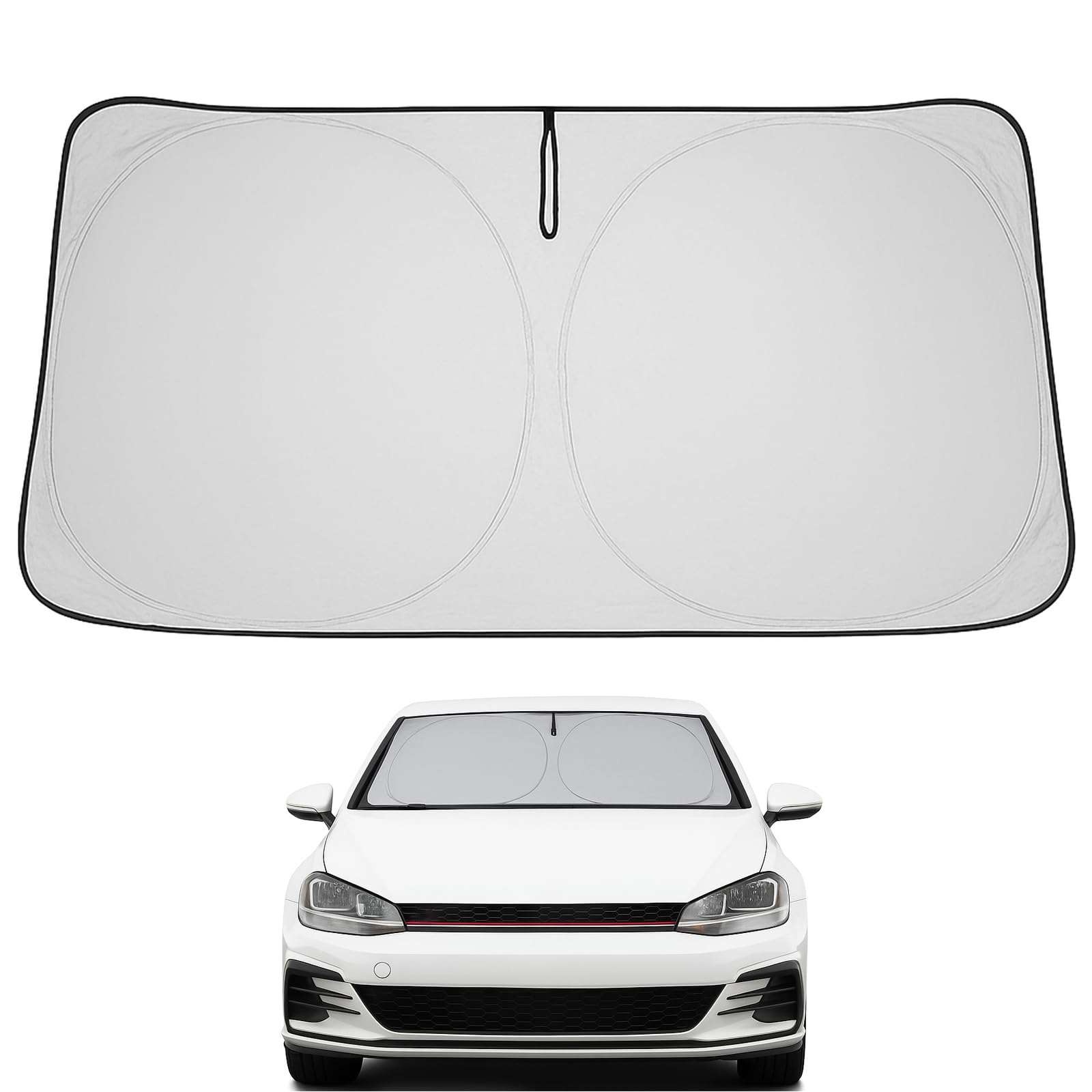 Proadsy 2025 Upgrade Windshield Sun Shade Custom Fit Volkswagen Golf Gti 2015-2021 4-Layer Foldable Front Sunshade Protector Sun