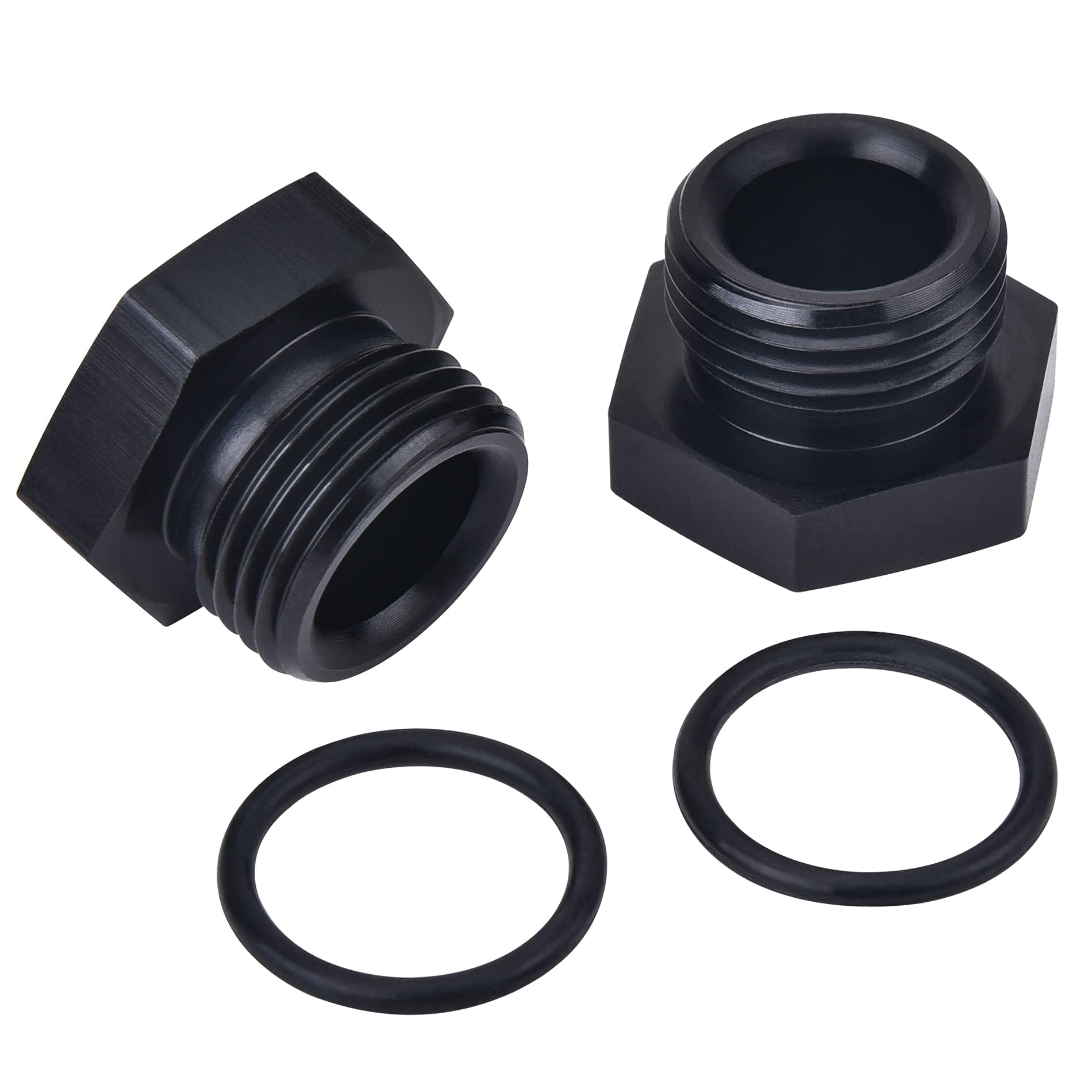 Evil Energy 3An Block Off Cap Orb Plug Fitting Adapter Male Aluminum 2Pcs