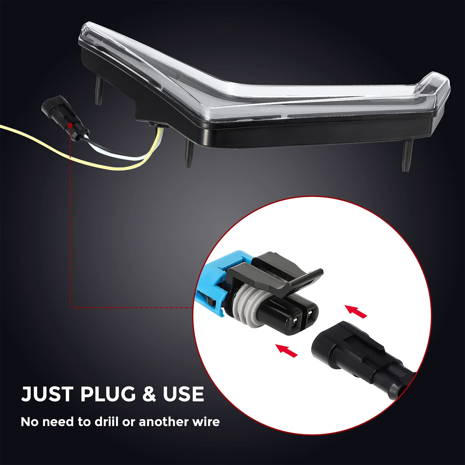 KEMIMOTO Fang Lights Compatible with Polaris RZR 1000 XP XP4 Turbo S 2023 2022 2021-2019 Accessories # 2884871 IP67 Waterproof L
