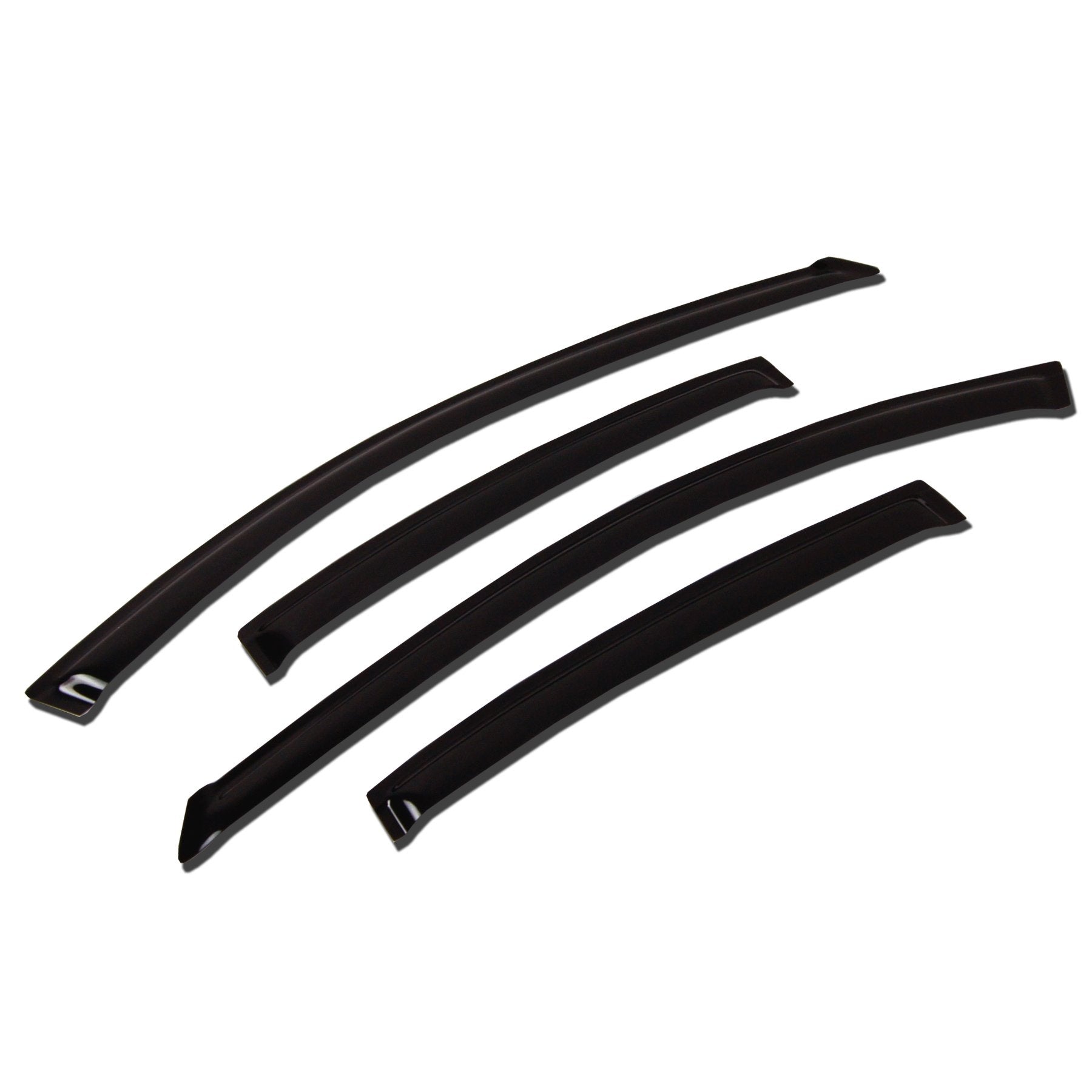 TuningPros WV-270 Window Visor Deflector Rain Guard Dark Smoke 4-pc Set