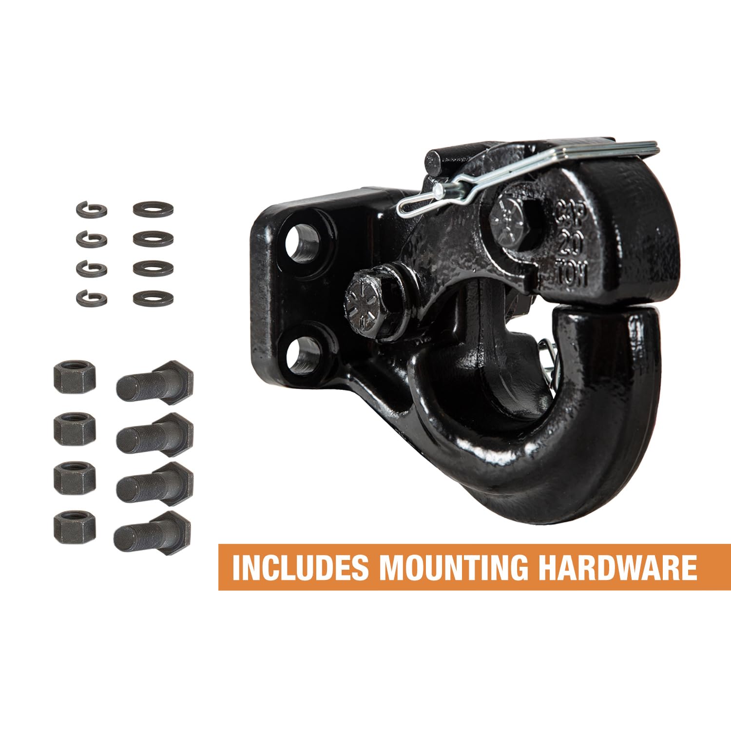 Buyers Products 10042 20 Ton Pintle Hook W/Mounting Kit, Mgtw 40,000 Lbs Pintle Hitch, 8,000 Lbs Mvl