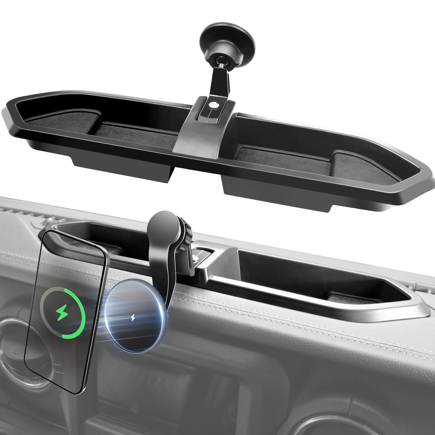 Magnetic Jeep Phone Mount for 2018-2023 Wrangler JL JLU & Gladiator JT with 15W Wireless Charging- Dashboard Phone Holder with M