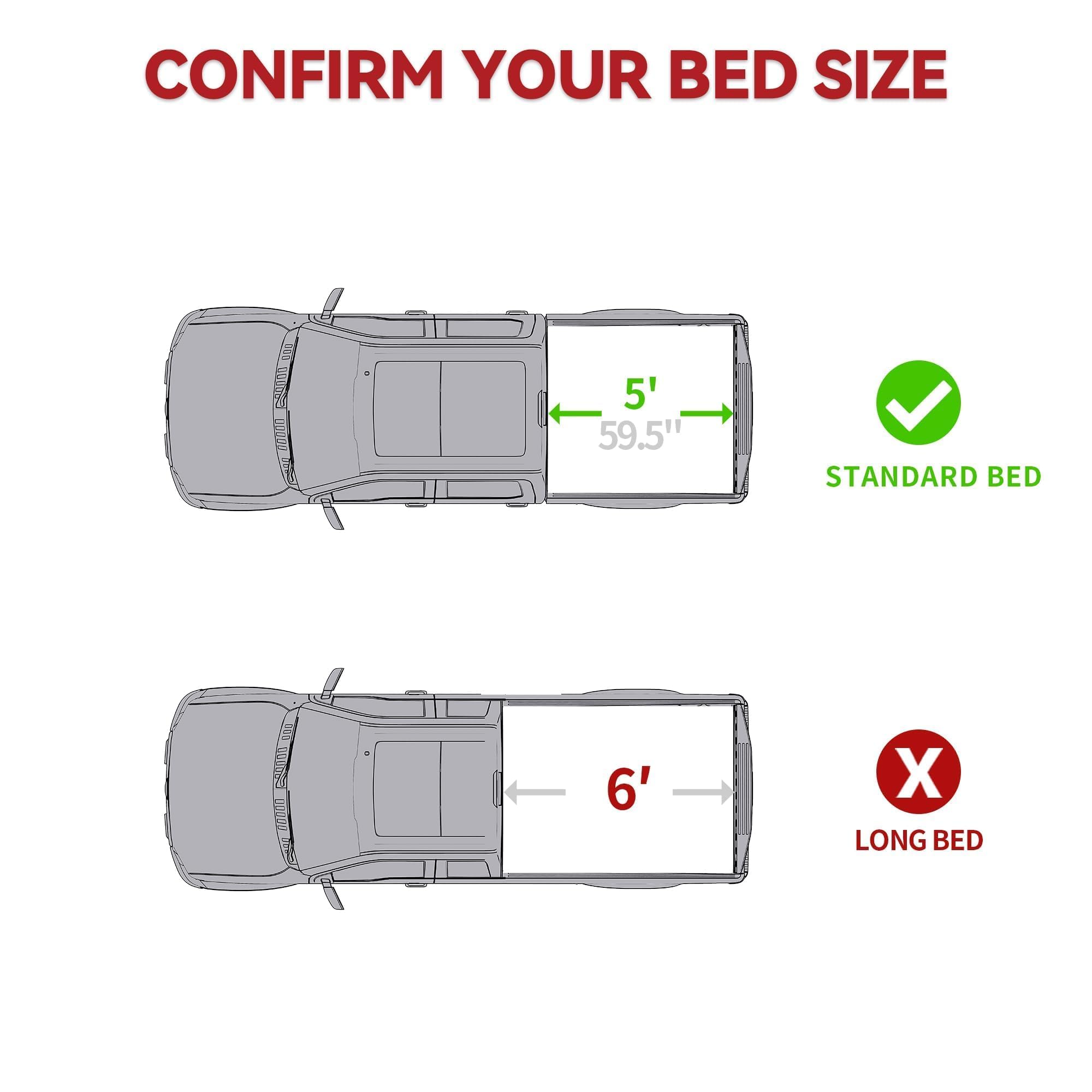 Yitamotor Frp Hard Tri-Fold Truck Bed Tonneau Cover Fits For Nissan Frontier(No M  Xico) 2005-2025, 5 Ft Bed