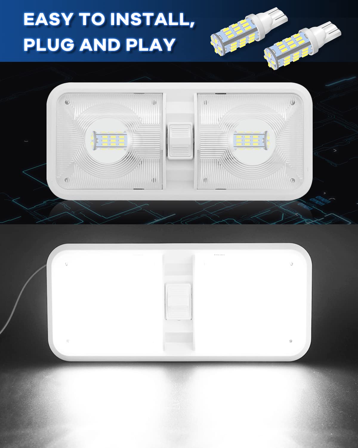 Qoope 921 Rv Interior Led Light Bulbs 912 194 Led Camper Light Replacement Bulbs For Car Dome Map Door License Plate Trailer Lig