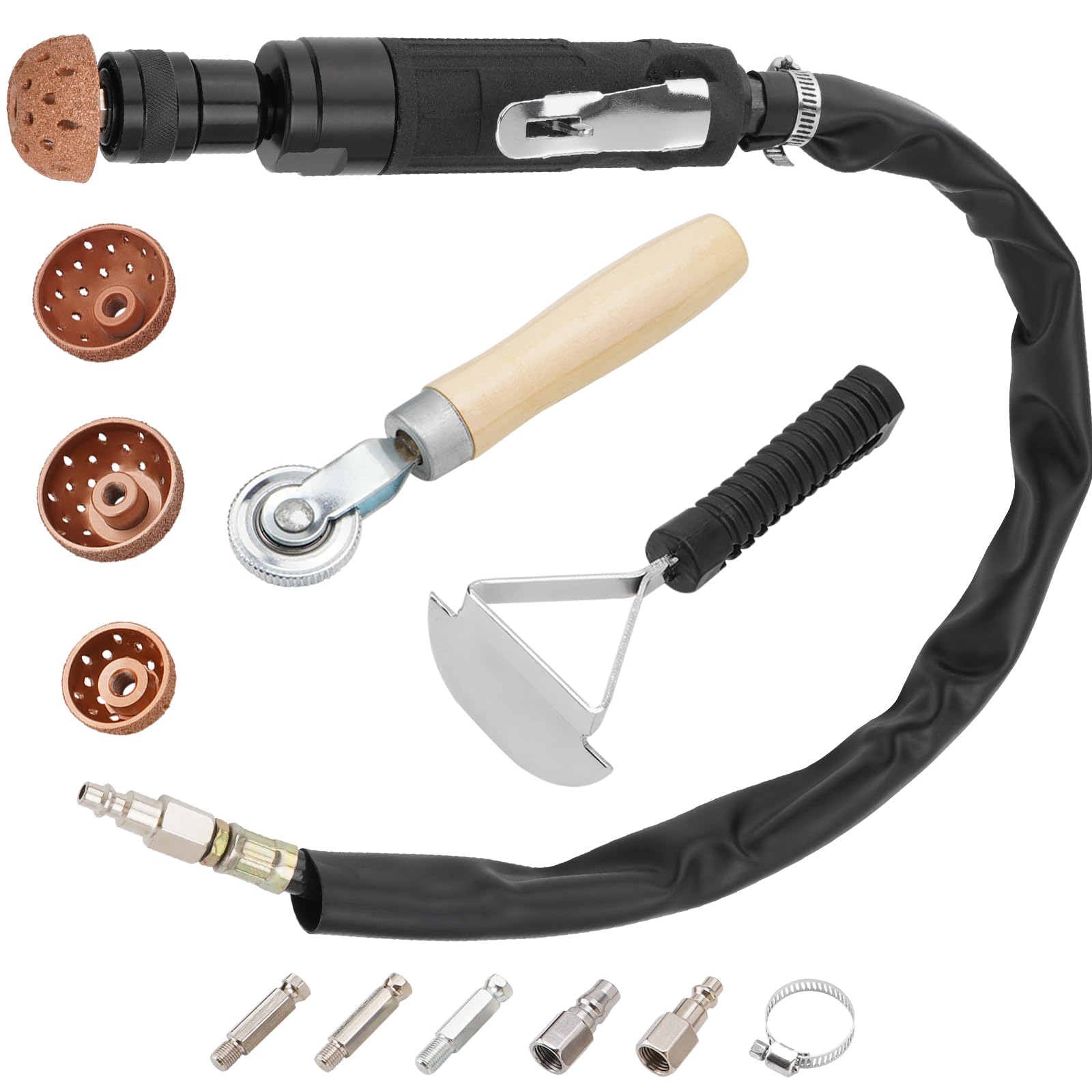 Racewill Air Tire Repair Polish Patch Tools, Include 2500rpm Low Speed Air Tire Buffer Tire Inner Liner Scrapper Patch Roller Tu