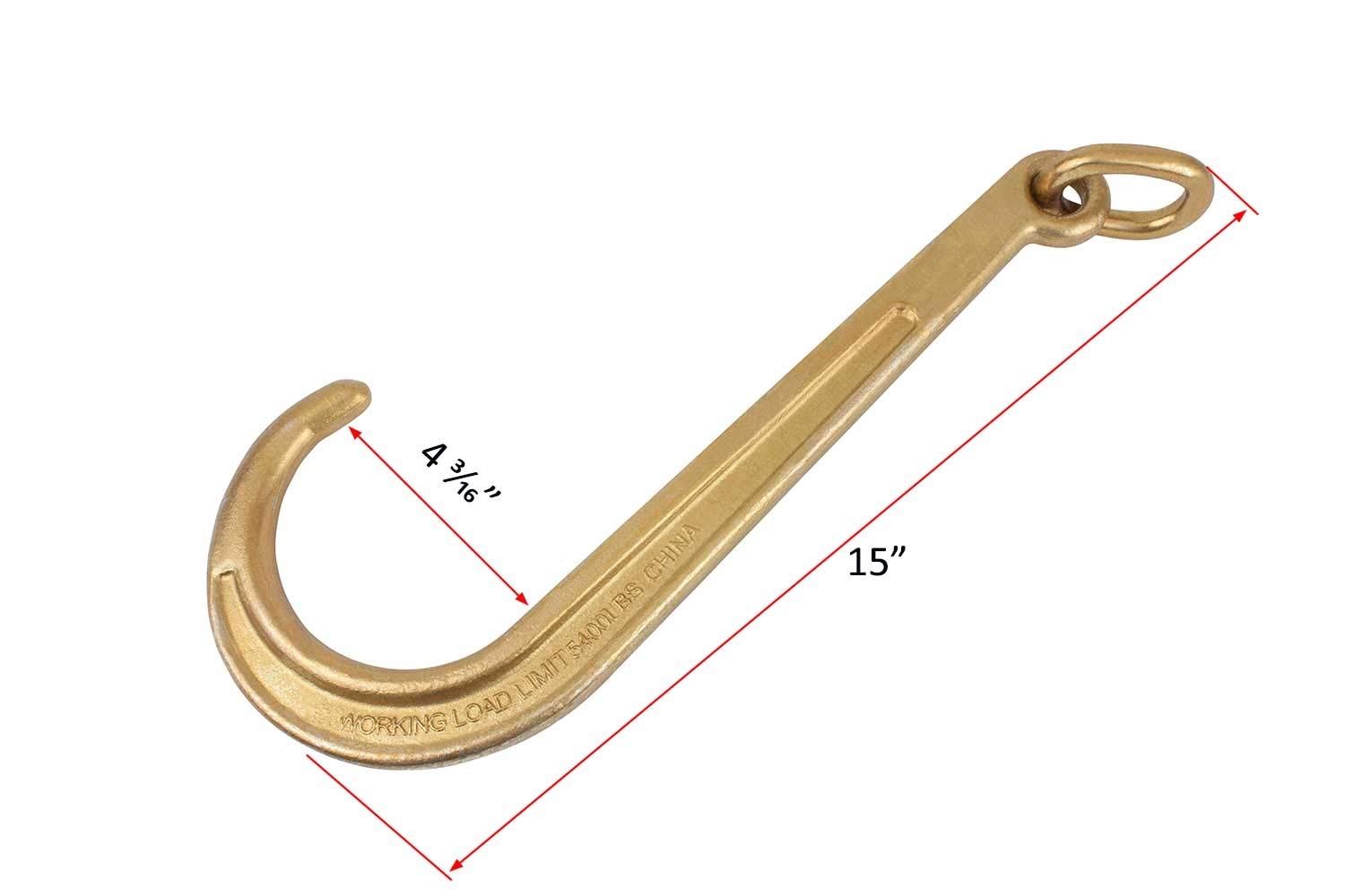 Mytee Products 4 Pack 5/16'' X6' Leg G70 15'' Long Shank J Hook Tow Chain W/Rtj Cluster Hook & Grab Hook - 4700 Lbs Wll Heavy Du