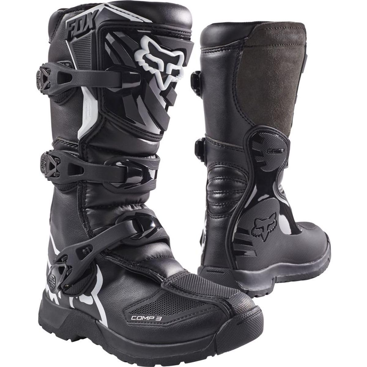 Fox Racing Unisex-Child Youth Comp 3 Motocross Boot,Black,Little Kid 1