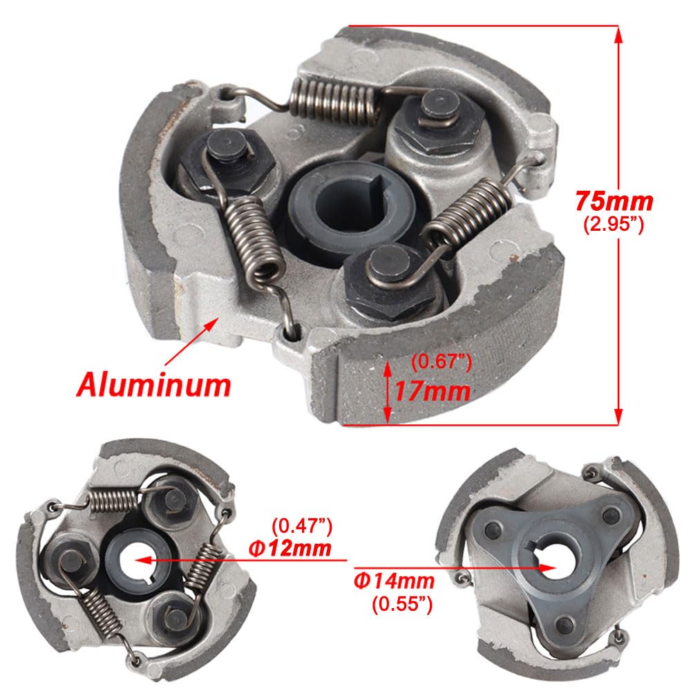 Clutch Pad with 3 Springs replace for 2 Stroke 47cc 49cc 50cc 53cc Mini Pocket Bike Pit Bike Dirt Bike Crosser ATV Coolster Taot