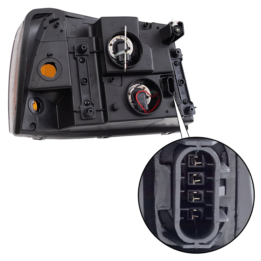 Brock Replacement Driver And Passenger Set Headlights Compatible With 2002-2009 Envoy 15866071 15866070