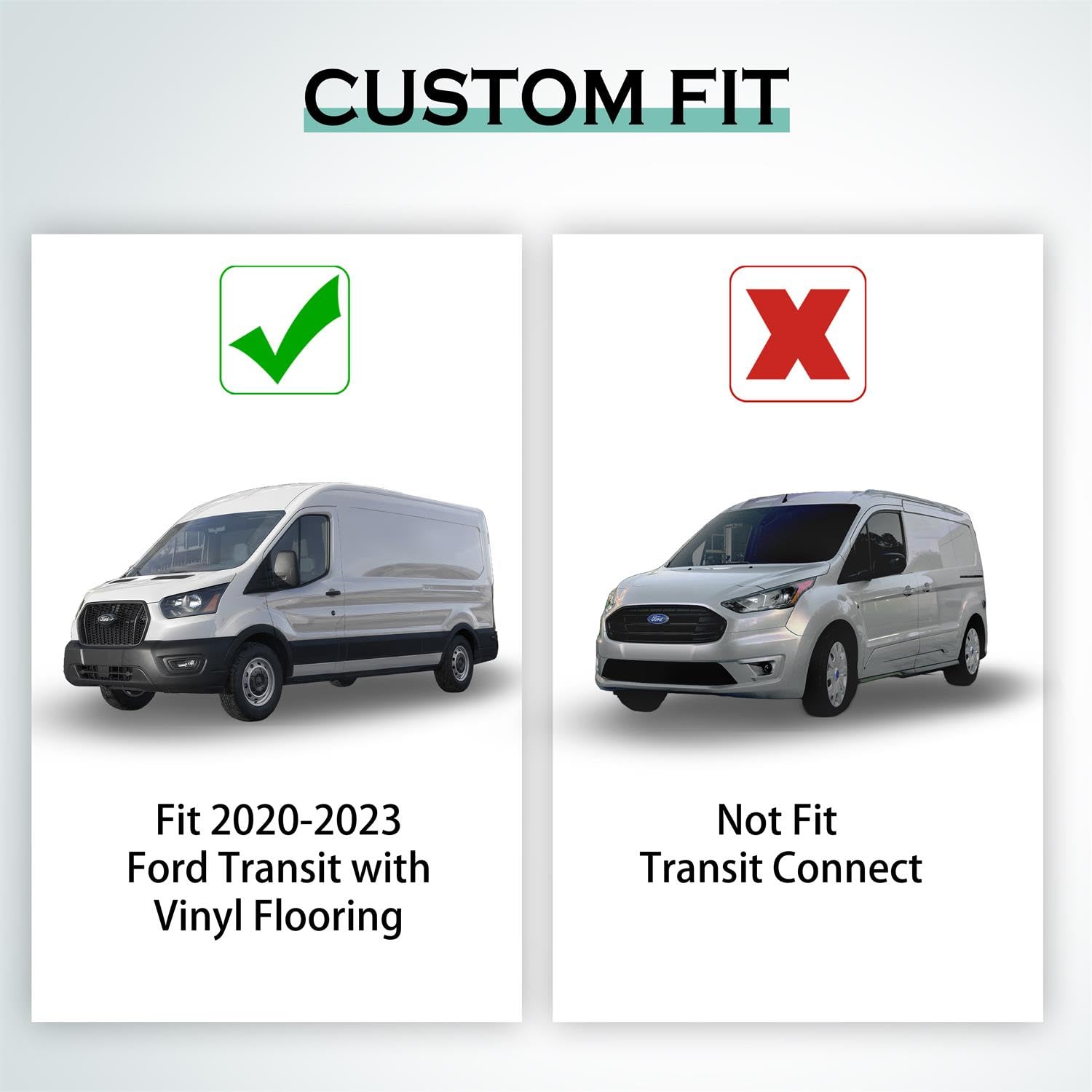 Karpal Floor Mats Front Liner Fit For 2020-2024 Ford Transit With Vinyl Flooring (No Transit Connect), Custom Fit Tpe All Weathe