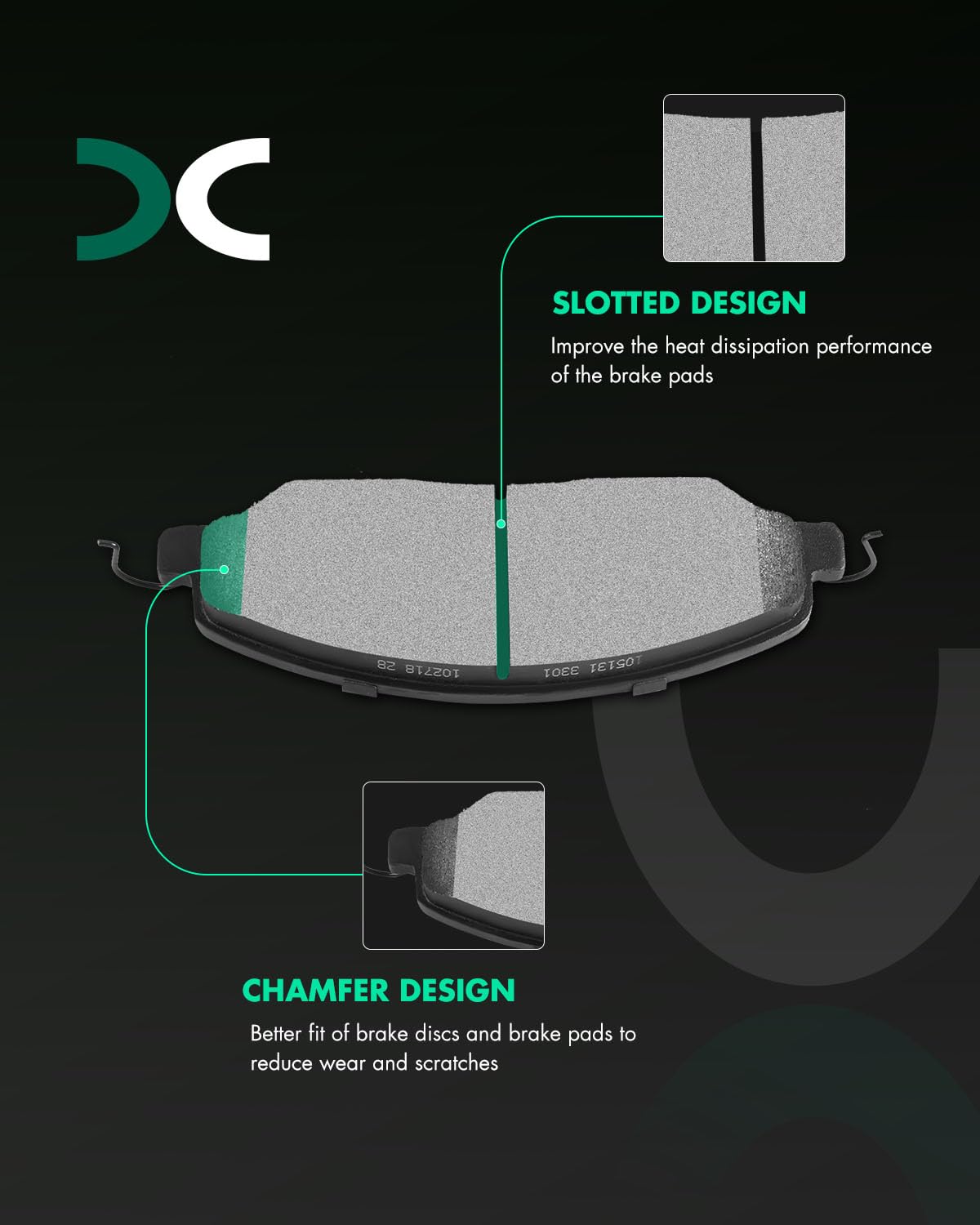Scitoo D1081-7986 Front Brake Pads Fit For 2005 2006 2007 2008 2009 2010 For Ford Mustang