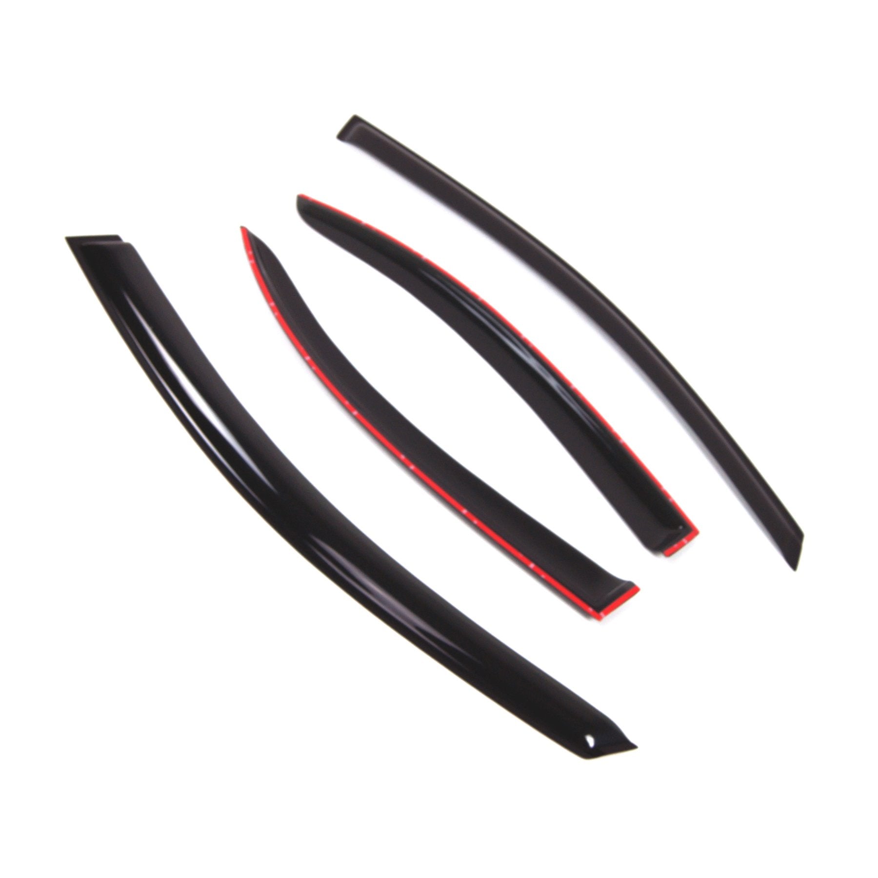 Tuningpros Window Visor Compatible With 2007-2017 Mitsubishi Lancer, Dgwv2-324 Outside Mount Deflector Rain Guard Dark Smoke, 4