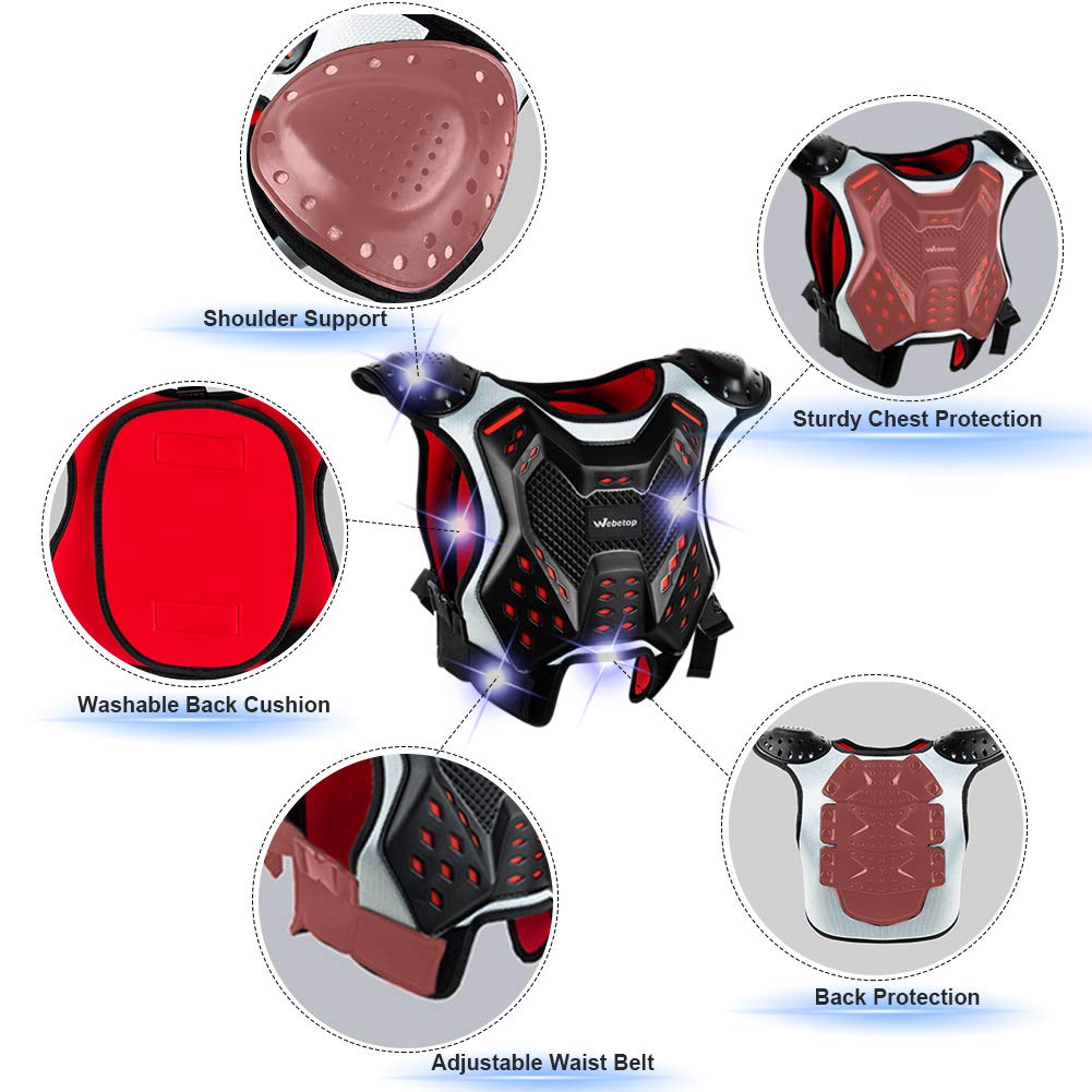 Webetop Youth Chest Protector Motocross Armor For Dirt Bike Motorcycle Atv Mtb L