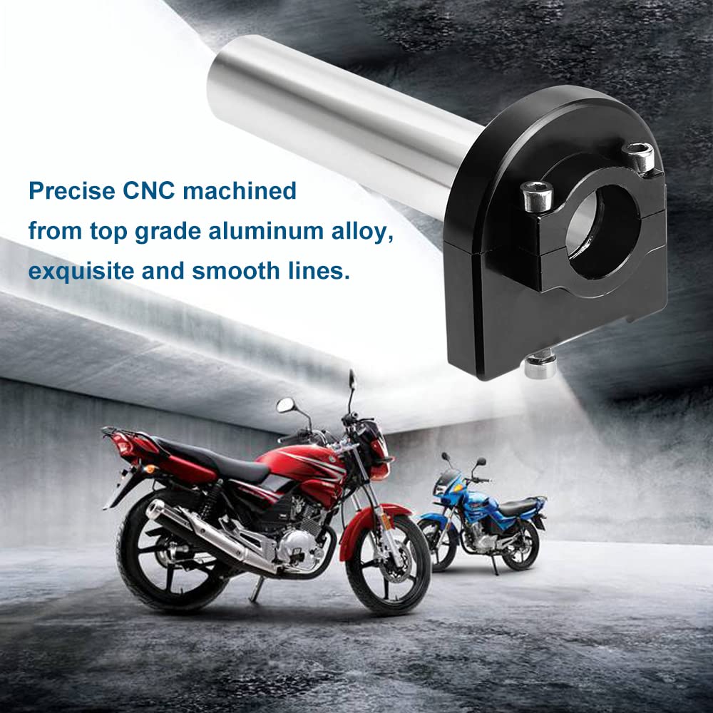 Mtsooning 22mm 7/8'' Throttle Twist Grip, Motorcycle CNC Black Quick Throttle Tube, Aluminum Throttle Handlebar Accelerator Repl