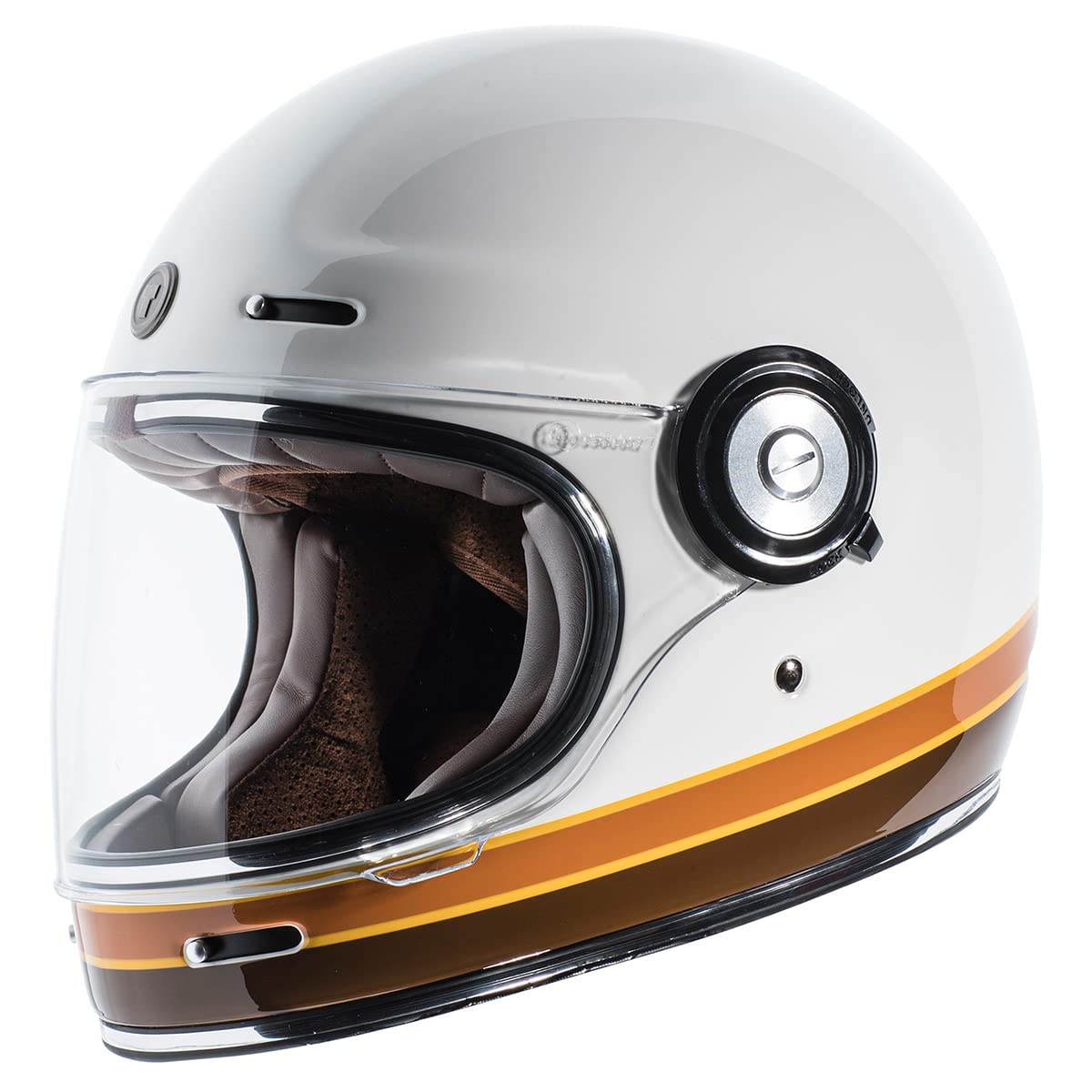 Torc T1 Unisex-Adult Retro Full-Face Style Motorcycle Helmet (Iso Bars Gloss White, Xx-Large)