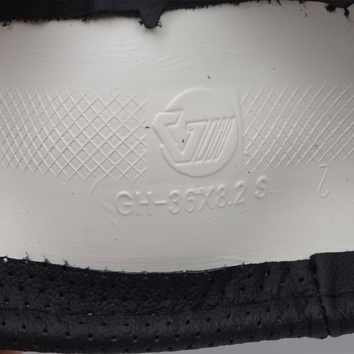 QianBao Genuine Soft Black Leather Steering Wheel Cover, 14 Universal Fit, Small 13.5-14.2, Odorless, Anti-Slip, Red Line
