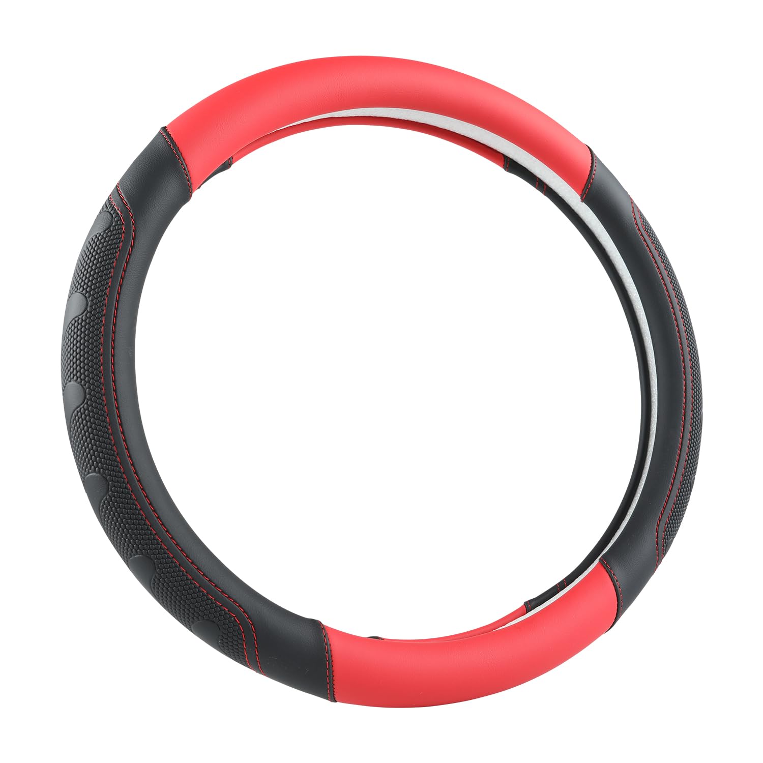Giant Panda Car Steering Wheel Cover For Toyota Rav4,Camry,Highlander,Corolla,Prius,Tacoma,Standard Size - Black+Red