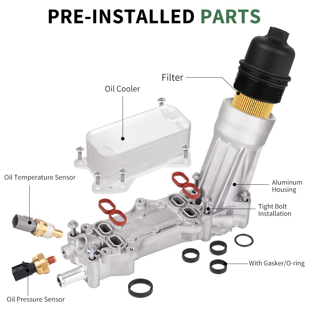 926-959 Aluminum Engine Oil Cooler And Oil Filter Housing Adapter 926-876 Fit For 3.6L 2011-2016 Dodge Charger Chrysler 200 300