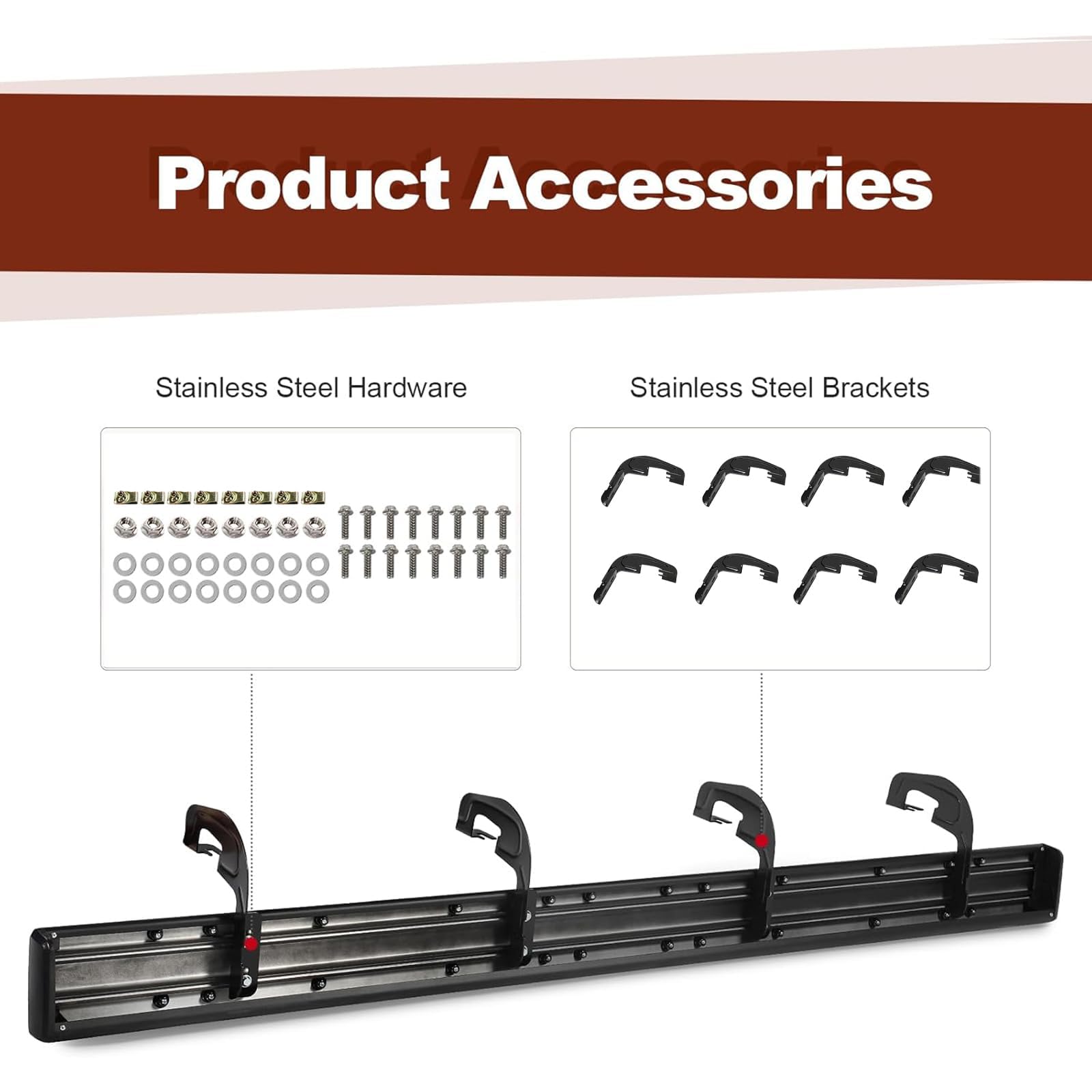 Perfit Liner Running Boards 6" Black Aluminum Alloy for Chevy Silverado/GMC Sierra Crew Cab 2007-2019 Model CVGMCW051-4