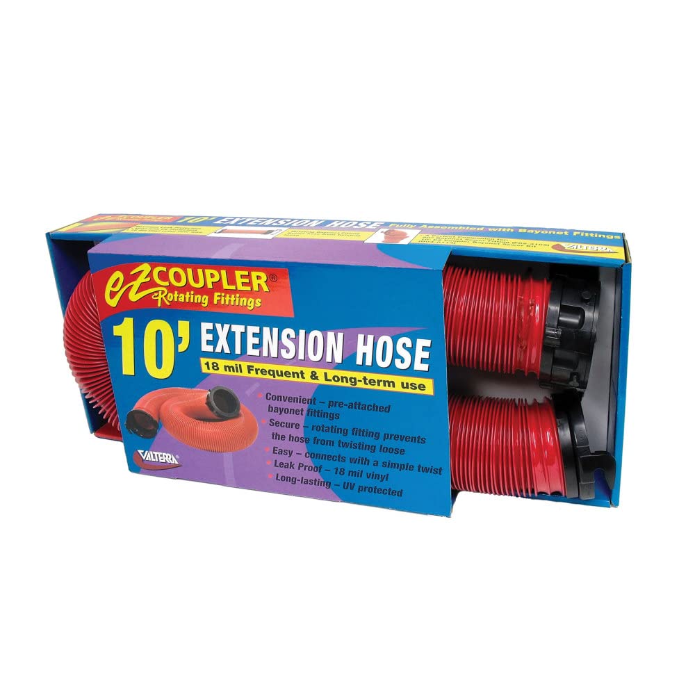 Valterra D04-0113 EZ Coupler 10 RV Extension Hose, Red