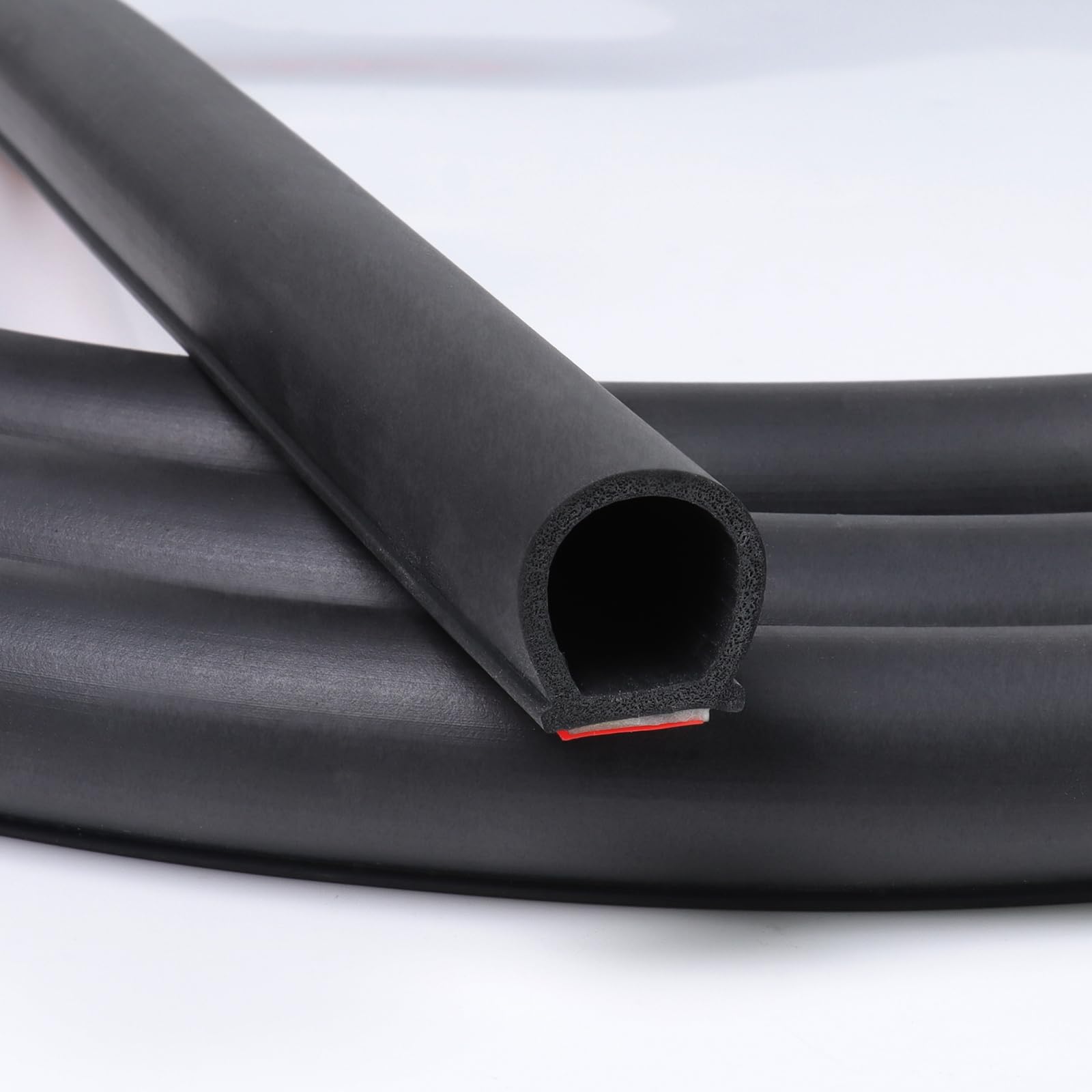 GoldWheel 3/4''  3/4'' D-Shape Weather Stripping 8FT Heavy Duty Bulb Seal Car Door Window Rubber Seal Strip Hollow Gasket Weathe