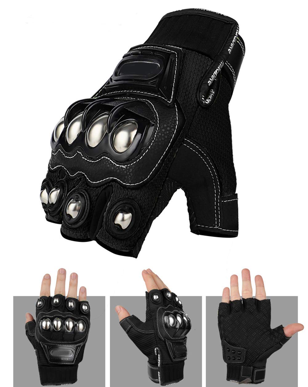 Oubaiya Steel Outdoor Motorcycle Gloves - XX-Large, Touch Screen, PVC Material, Model JK-10C