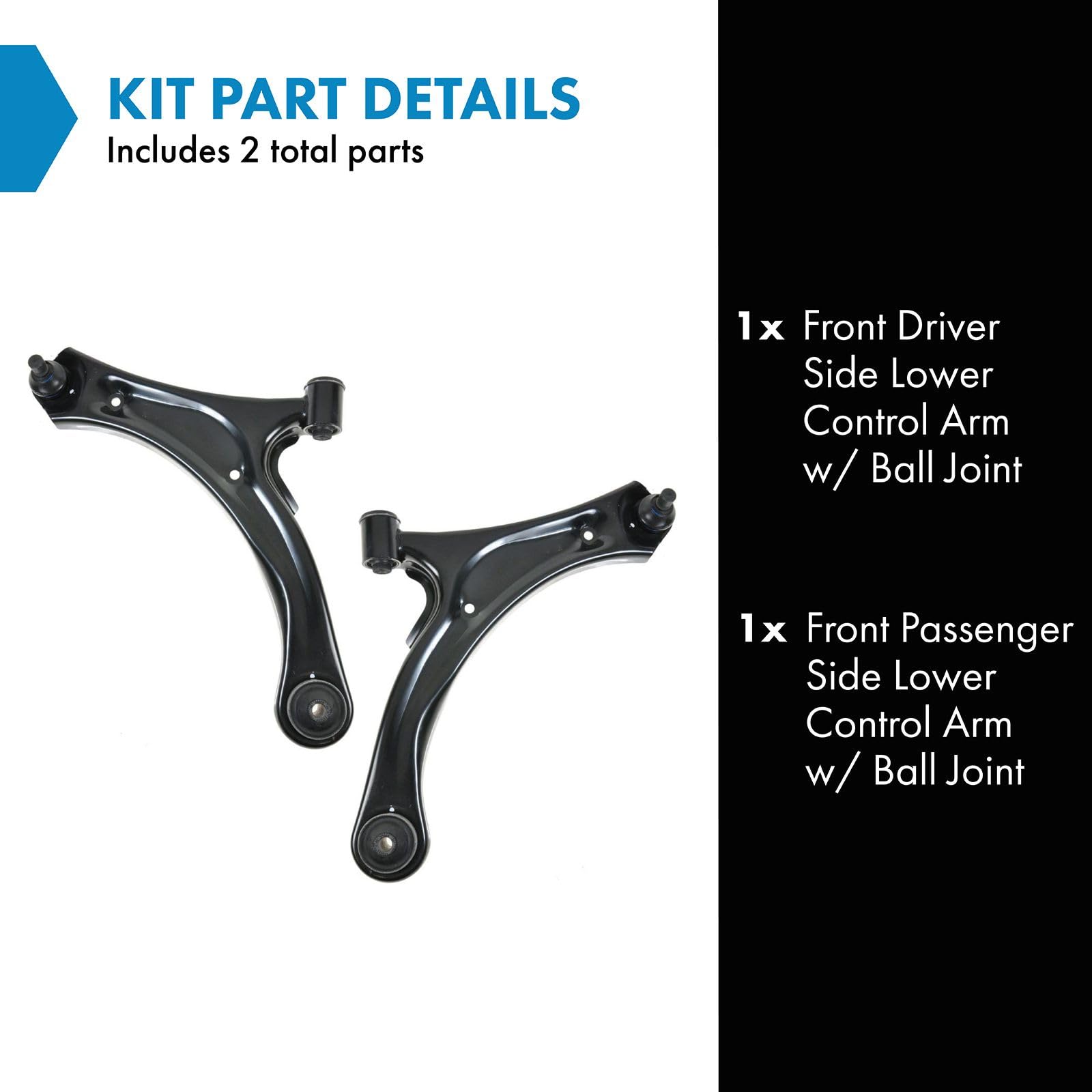 Trq Front Lower Control Arm With Ball Joint Set Compatible With 2004-2007 Suzuki Aerio