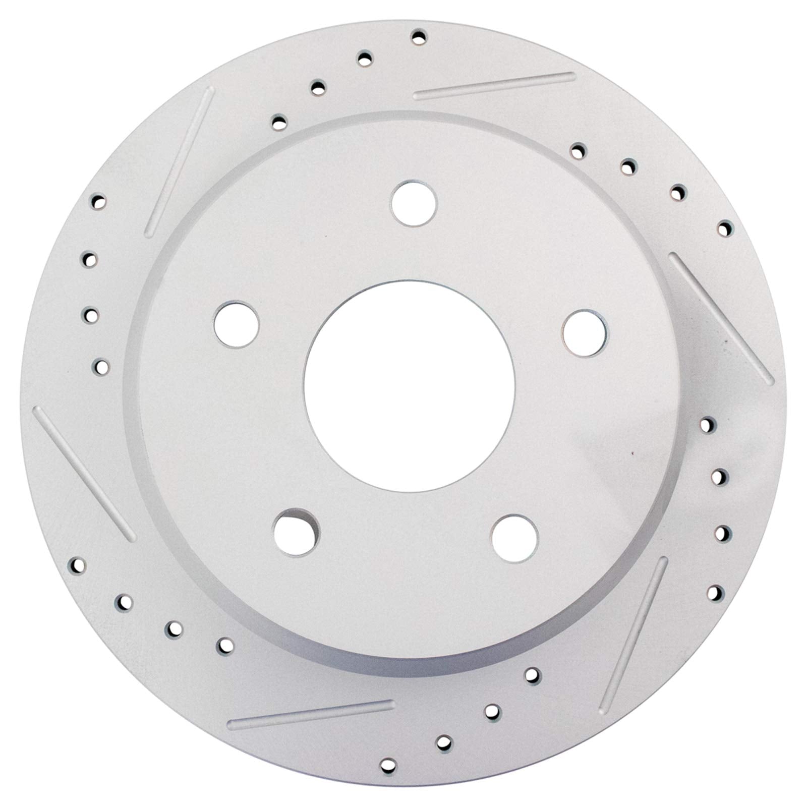 Trq Rear Performance Brake Rotors Set Solid Premium G-Coated Cross Drilled & Slotted Compatible With 1999-2004 Jeep Grand Cherok