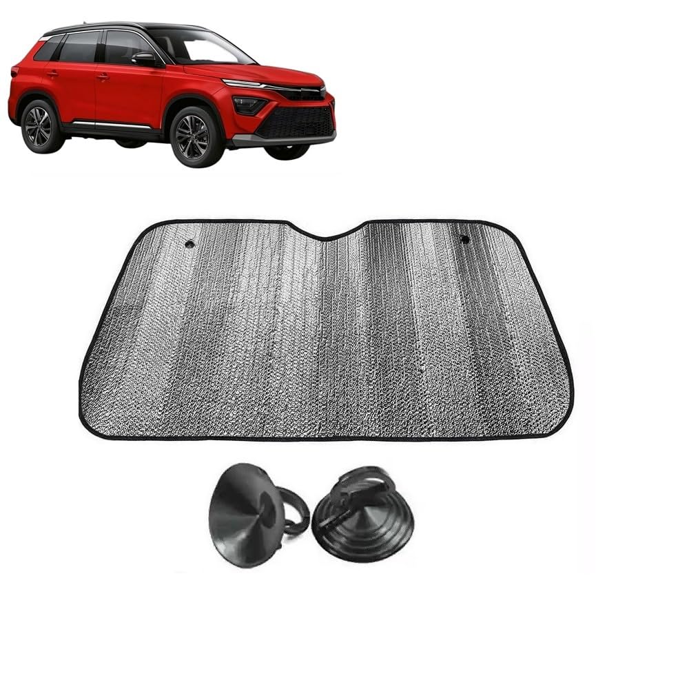 Car Windshield Sun Shade UV Rays Protector Silver Sunshade Solar Reflective Suitable for Urban Cruiser HyRyder
