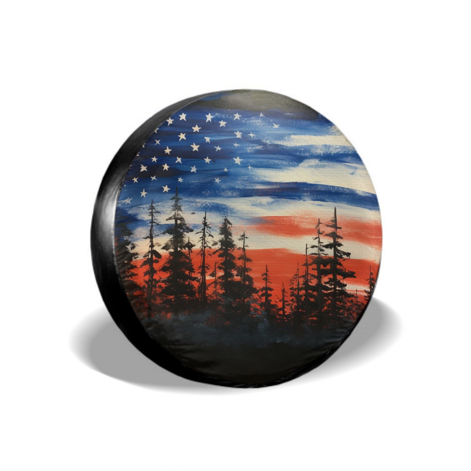 Spare Tire Cover American Flag Waterproof Dust-Proof Universal 14 Inch Wheel Protectors Camper Tire Cover Fit For Rv Trailer Tru