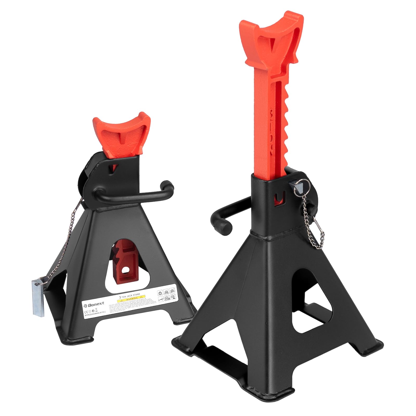 Donext Jack Stands 3 Ton (6,500 lb) Capacity Steel Double Locking, 1 Pair Black Lifting Stand Adjustable Jack Stands