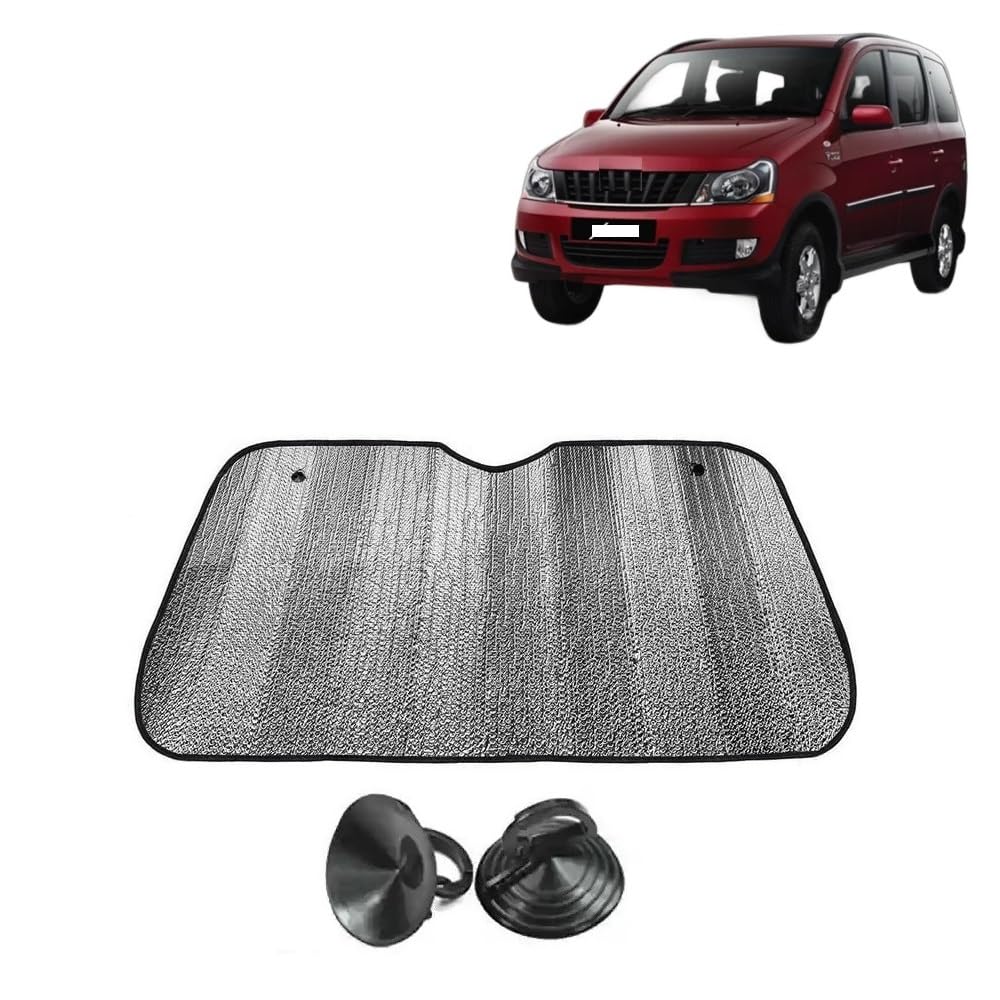 Car Windshield Sun Shade UV Rays Protector Silver Sunshade Solar Reflective suitable for Mahindra Xylo