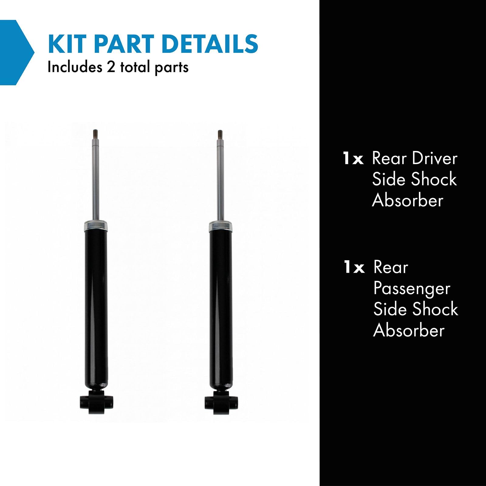 Trq Rear Suspension Shock Absorber Lh Driver Rh Passenger Side Pair 2Pc Set Compatible With Bmw F30 F32 328I 335I