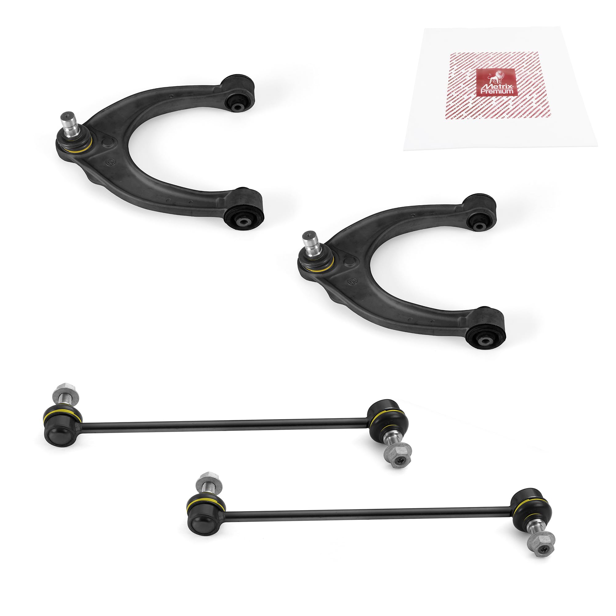 Metrix Premium Chassis Parts - 4 Pc Front Upper Control Arm & Front Sway Bar Stabilizer End Link Kit Fits 11-16 Bmw 528I, 12-16