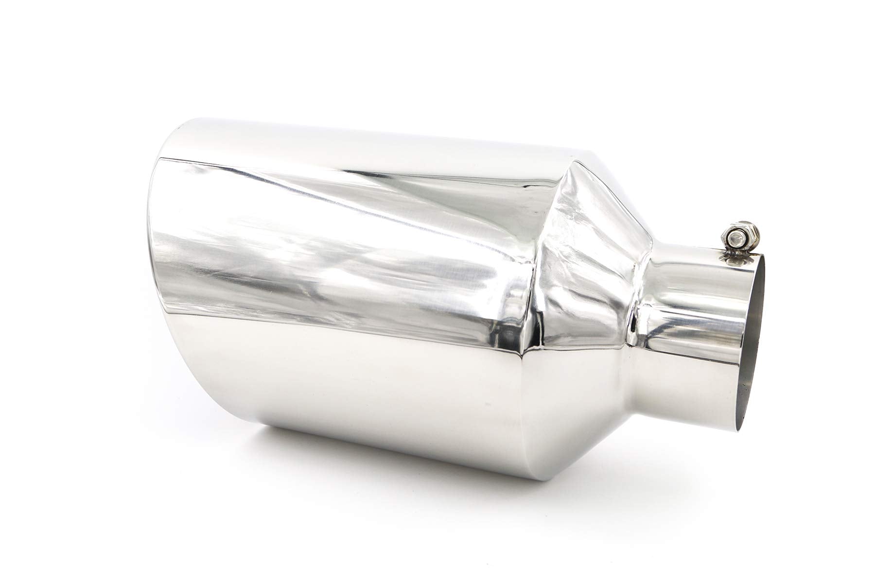 RP Remarkable Power Diesel Exhaust Tip - 4" Inlet, 8" Outlet, 15" Length, Polished Stainless Steel, Model MXTN-BJ87