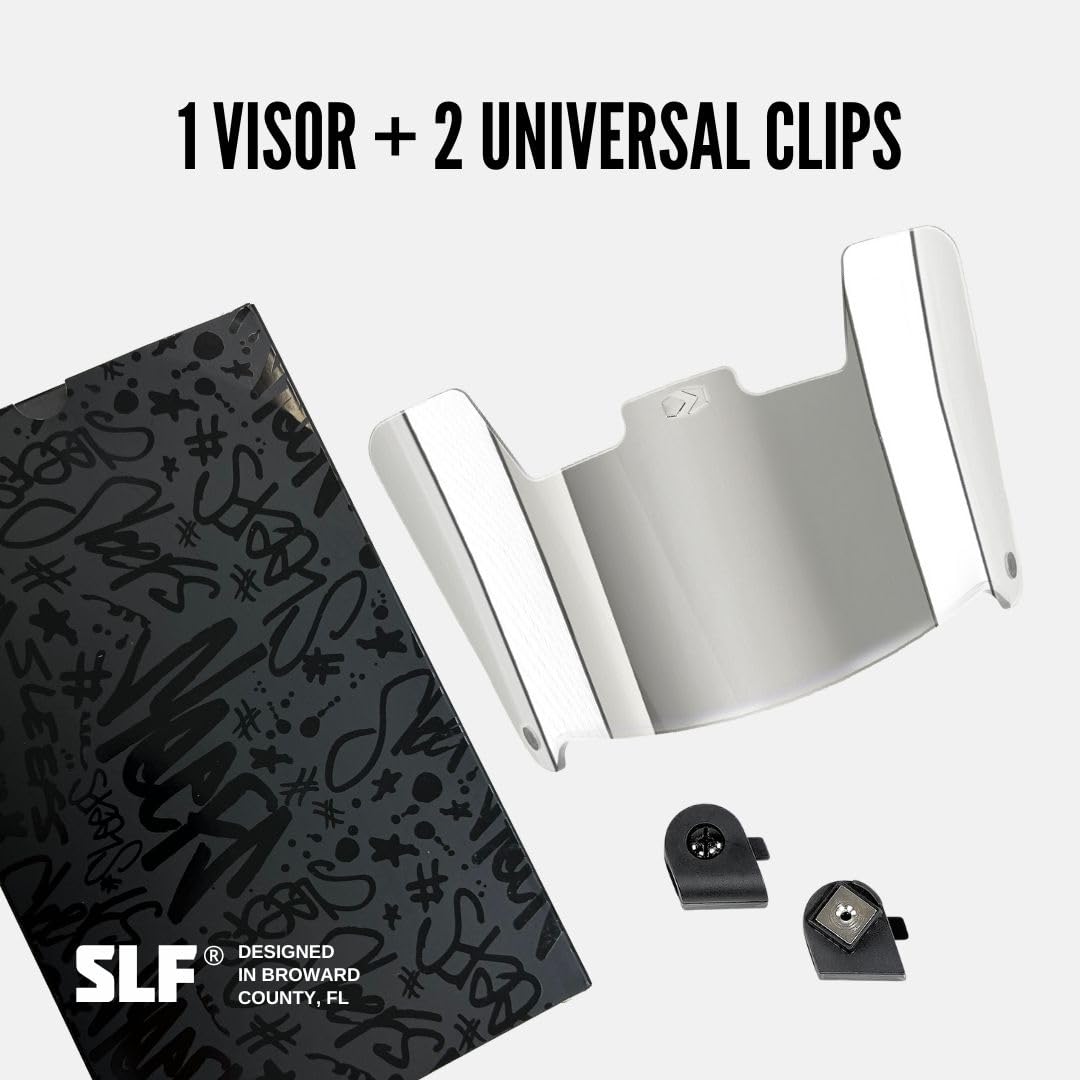 SLEEFS Football Visor - Silver Moonstone Tinted Polycarbonate Shield for Youth & Adult Helmets - Quick Clips Included