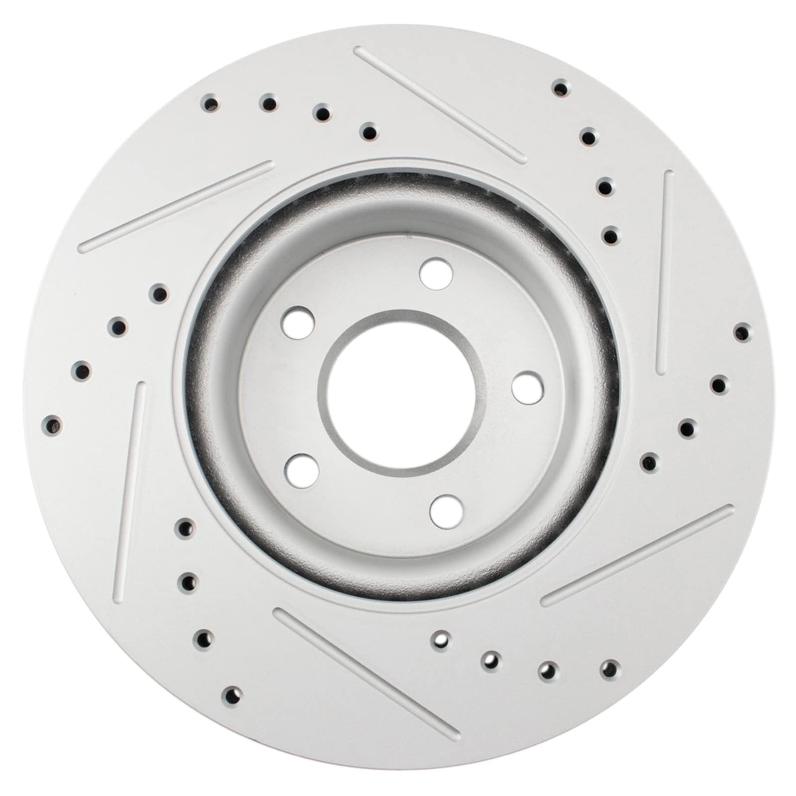 Trq Front Performance Brake Rotors Set Premium G-Coated Cross Drilled & Slotted Compatible With 2013-2017 Ford C-Max 2013-2019 E