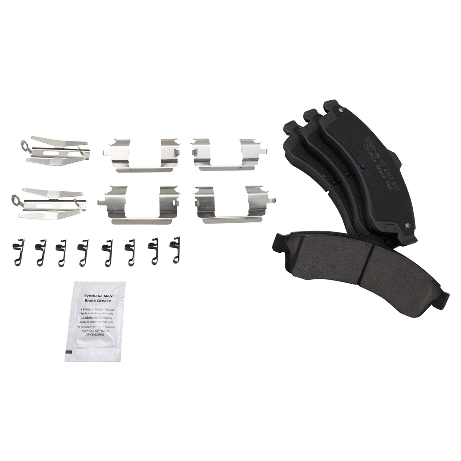 Trq Front Premium Posi Ceramic Pad Rotor & Hardware Kit For Gm Truck Suv
