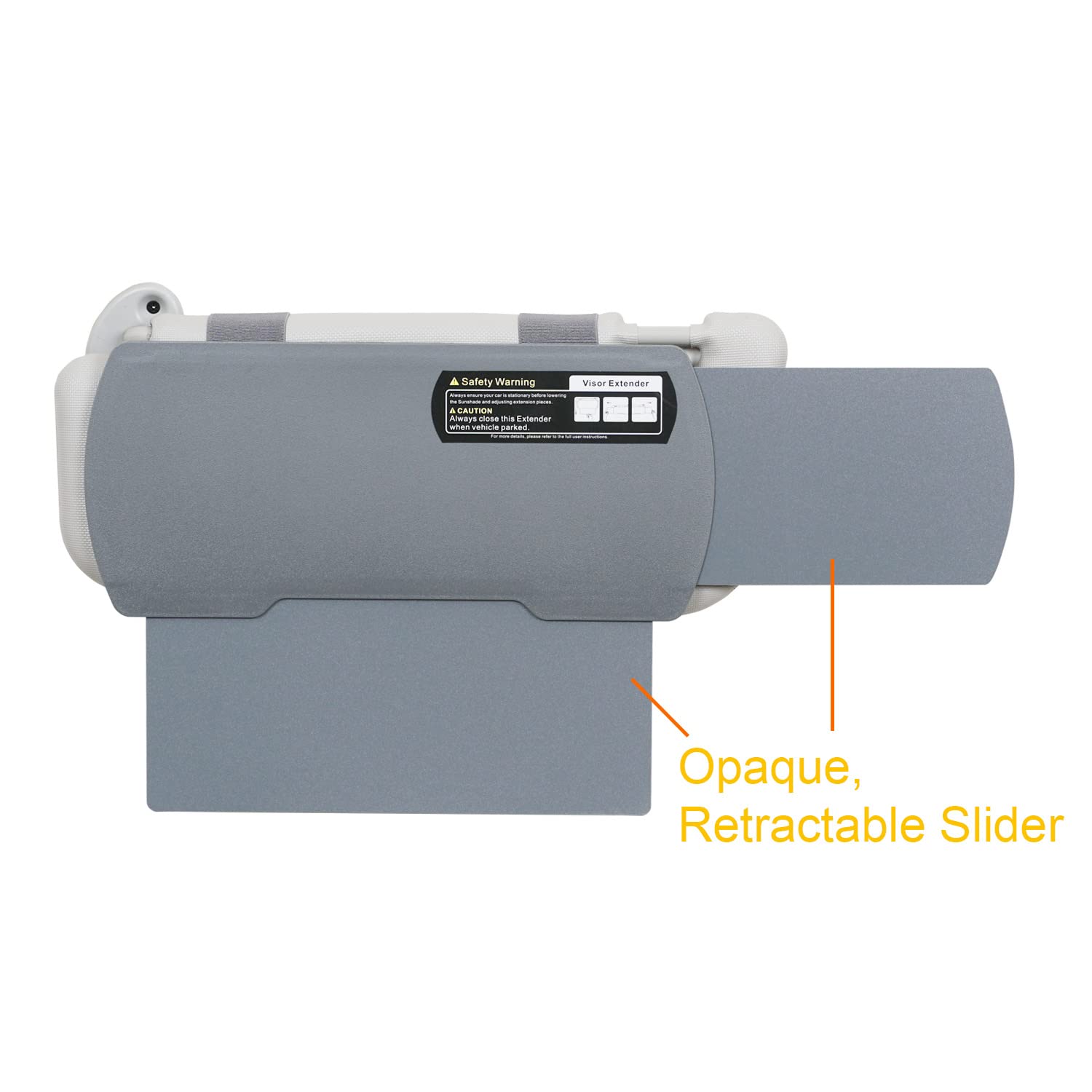 TFY Car Visor Extender - Anti-Glare Sunshade, UV Blocker, Gray, Model TFY-6VisorExtend, 1 Piece