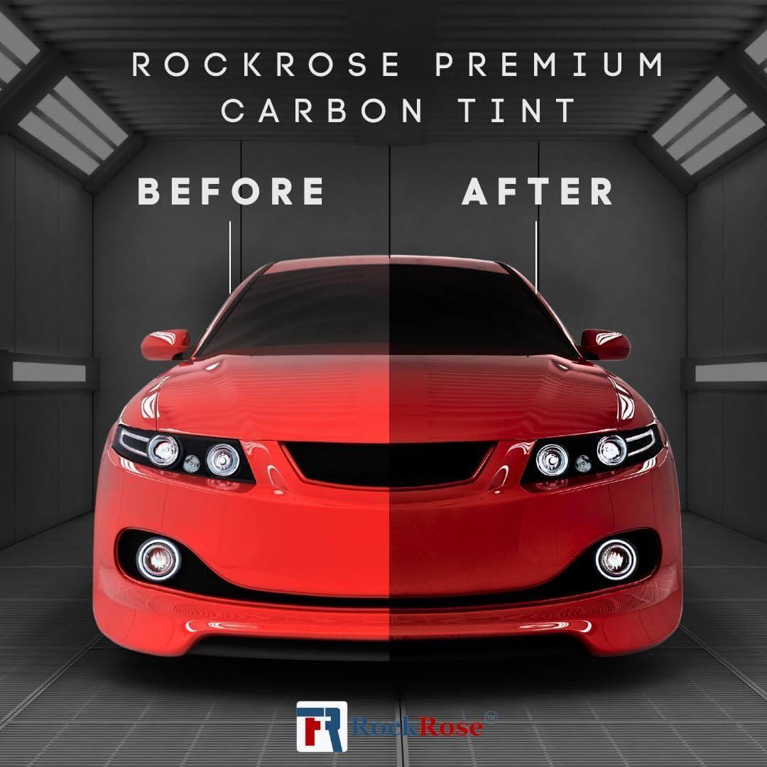 Rockrose Charcoal 2Ply Premium Carbon 35% Vlt Car Tint 36 In X 10 Ft Professional Window Tint Heat, Uv, And Irr Block Tint For C